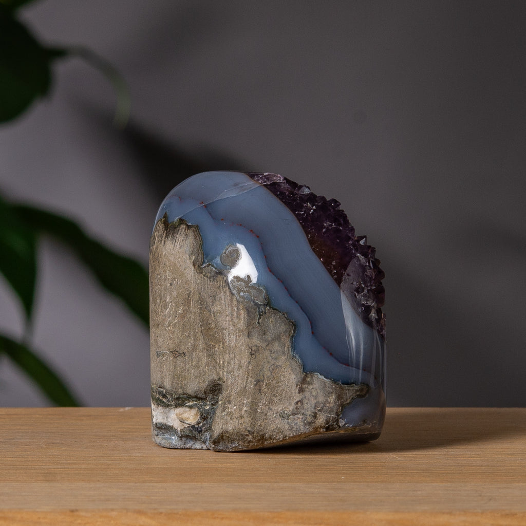 Deep Purple Amethyst with Blue Agate