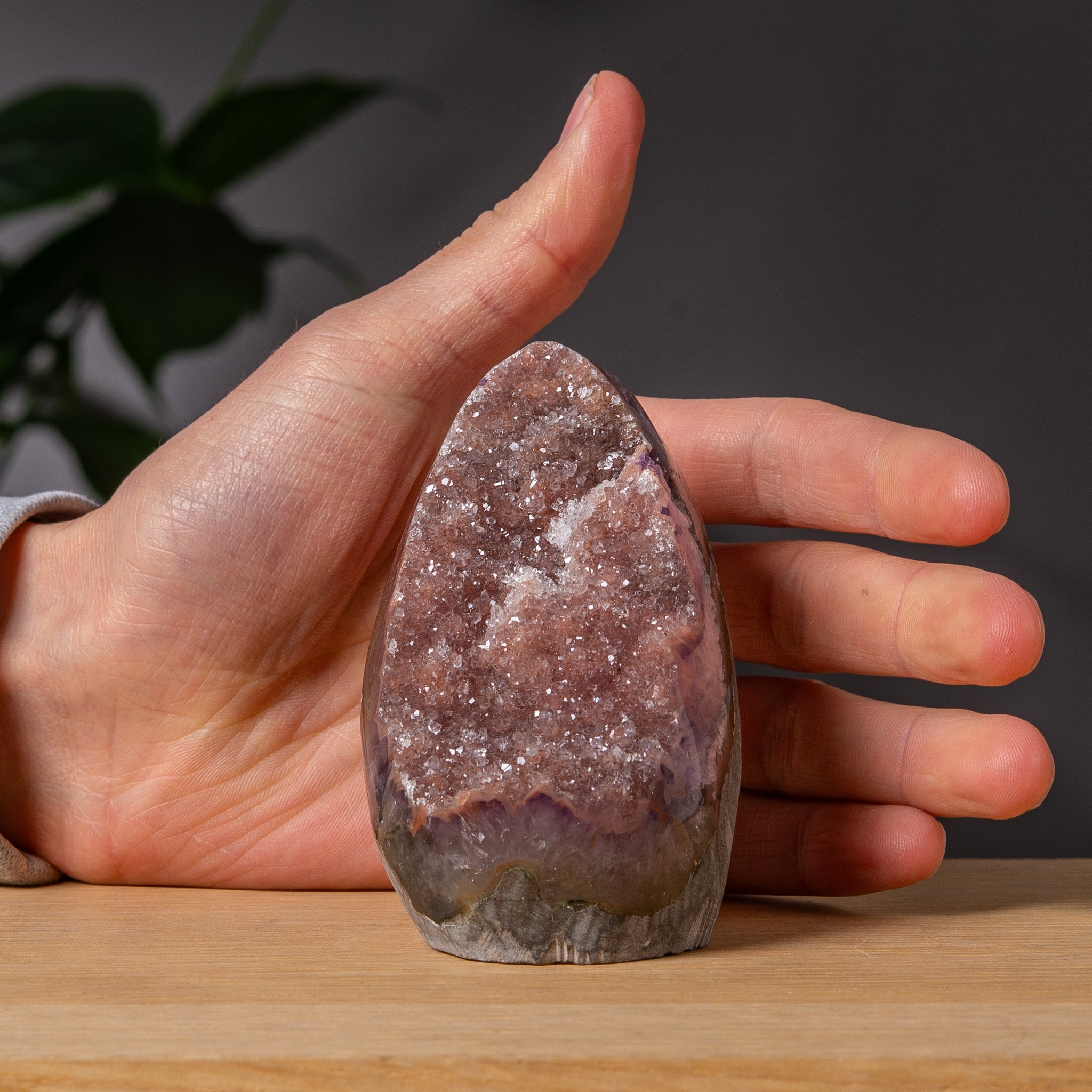 Soft Rose Rainbow Amethyst Cutbase