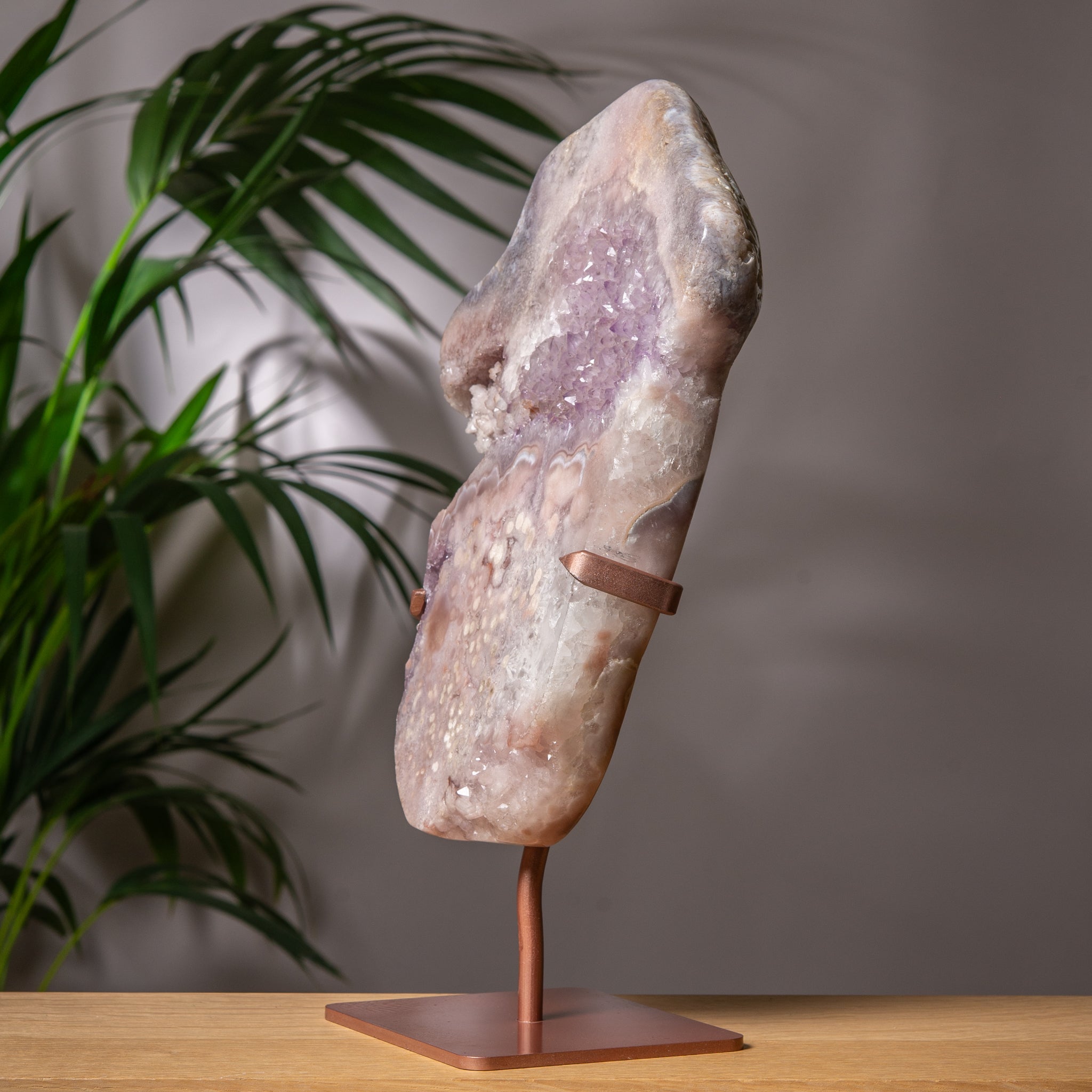 Large Pink Amethyst Slab – Lavender, Pink & Grey