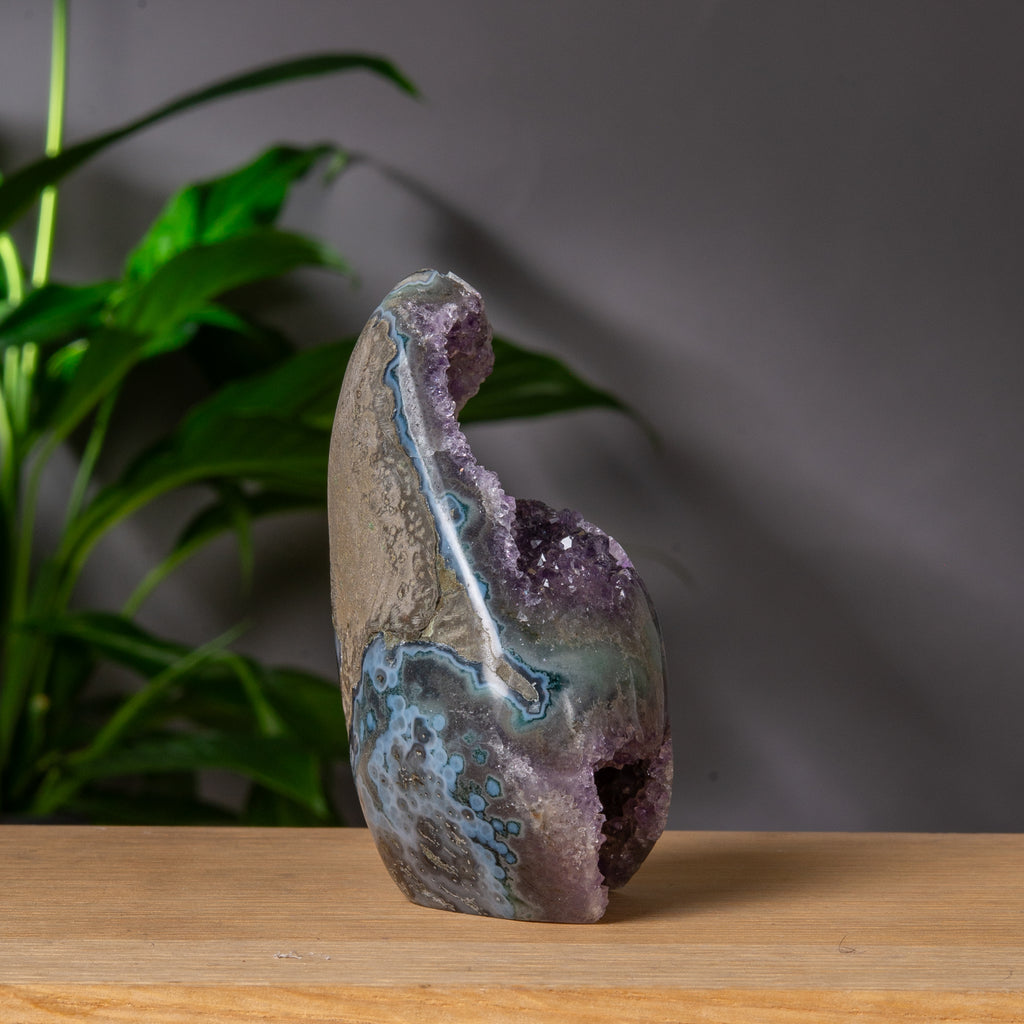Agate/jasper banded Amethyst free form