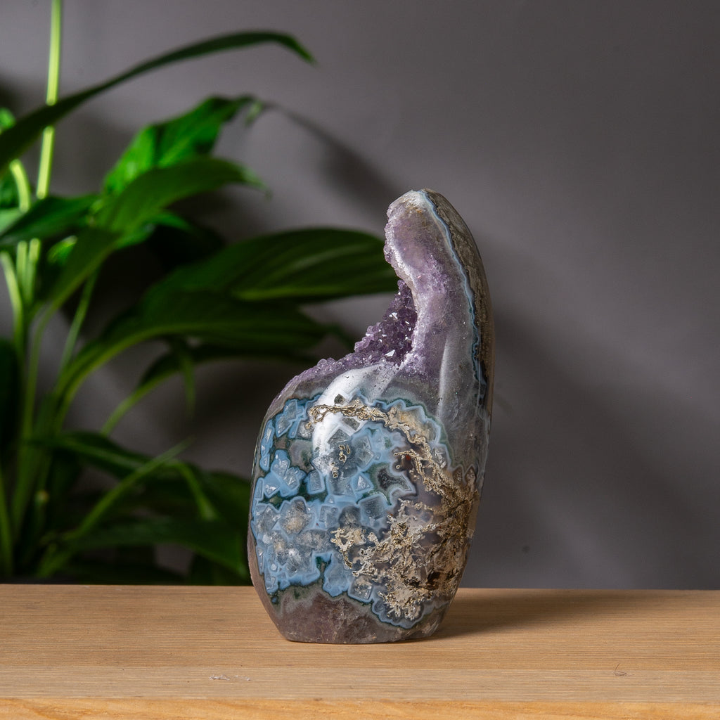Agate/jasper banded Amethyst free form