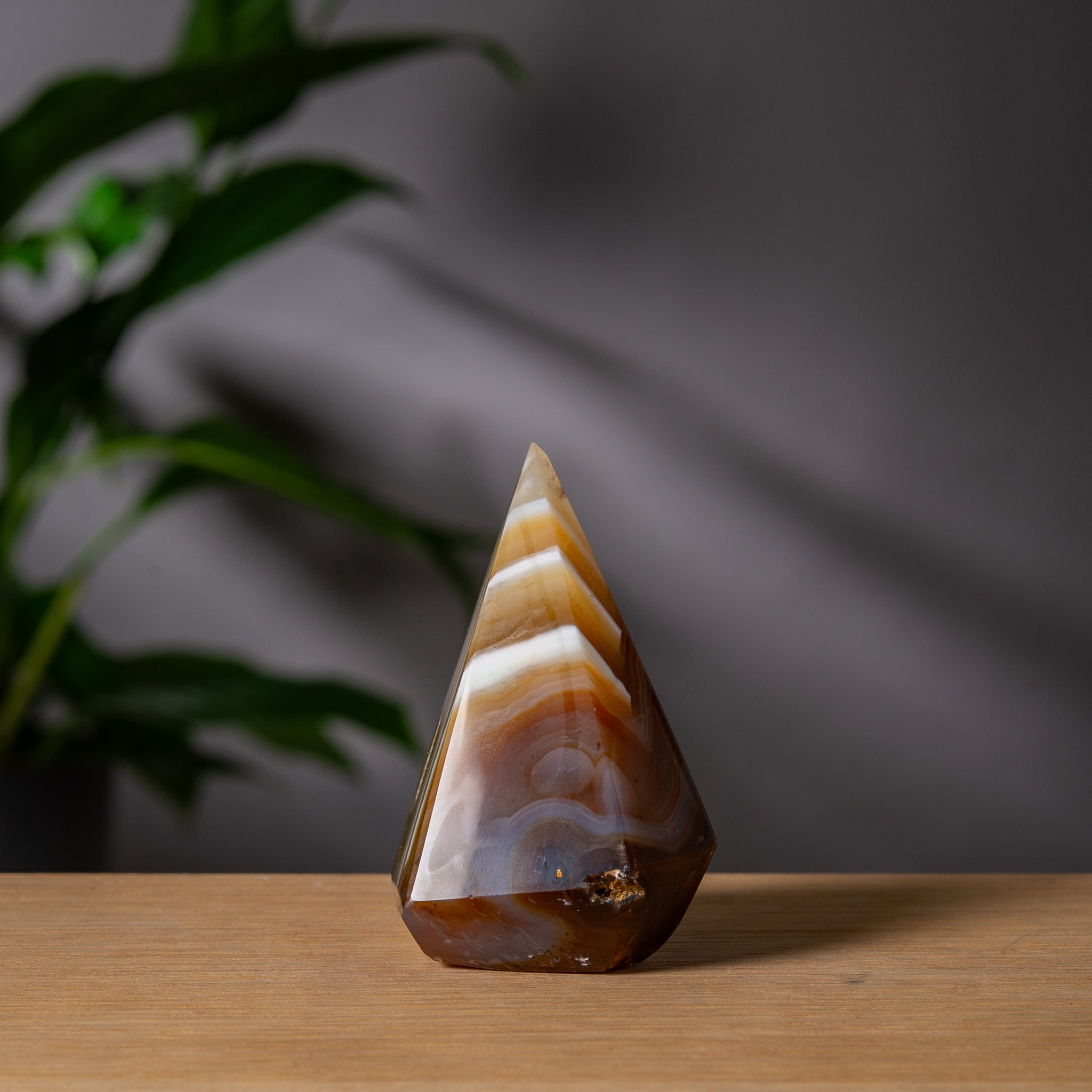 Diamond-Shaped Banded Agate Tower