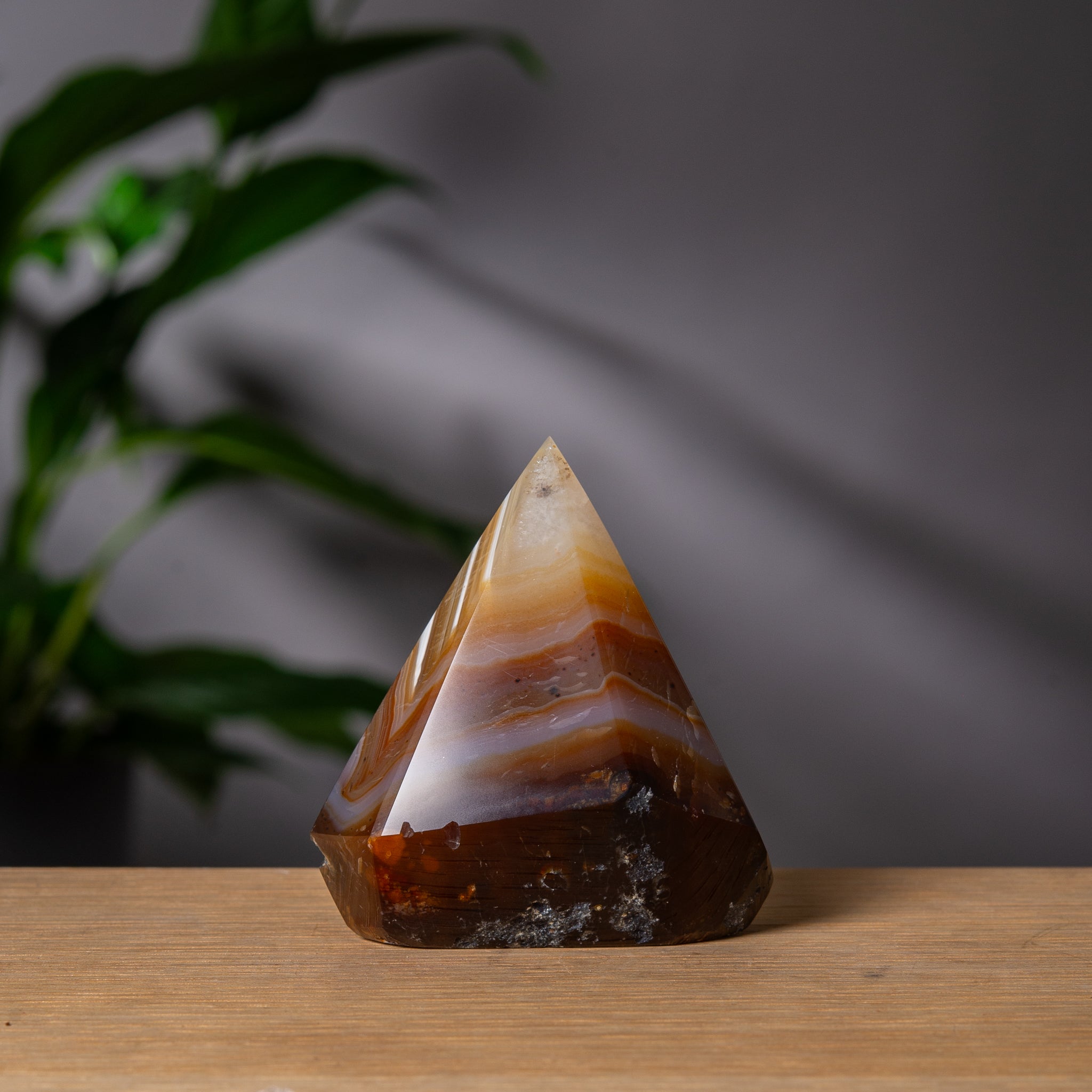 Diamond-Shaped Banded Agate Tower
