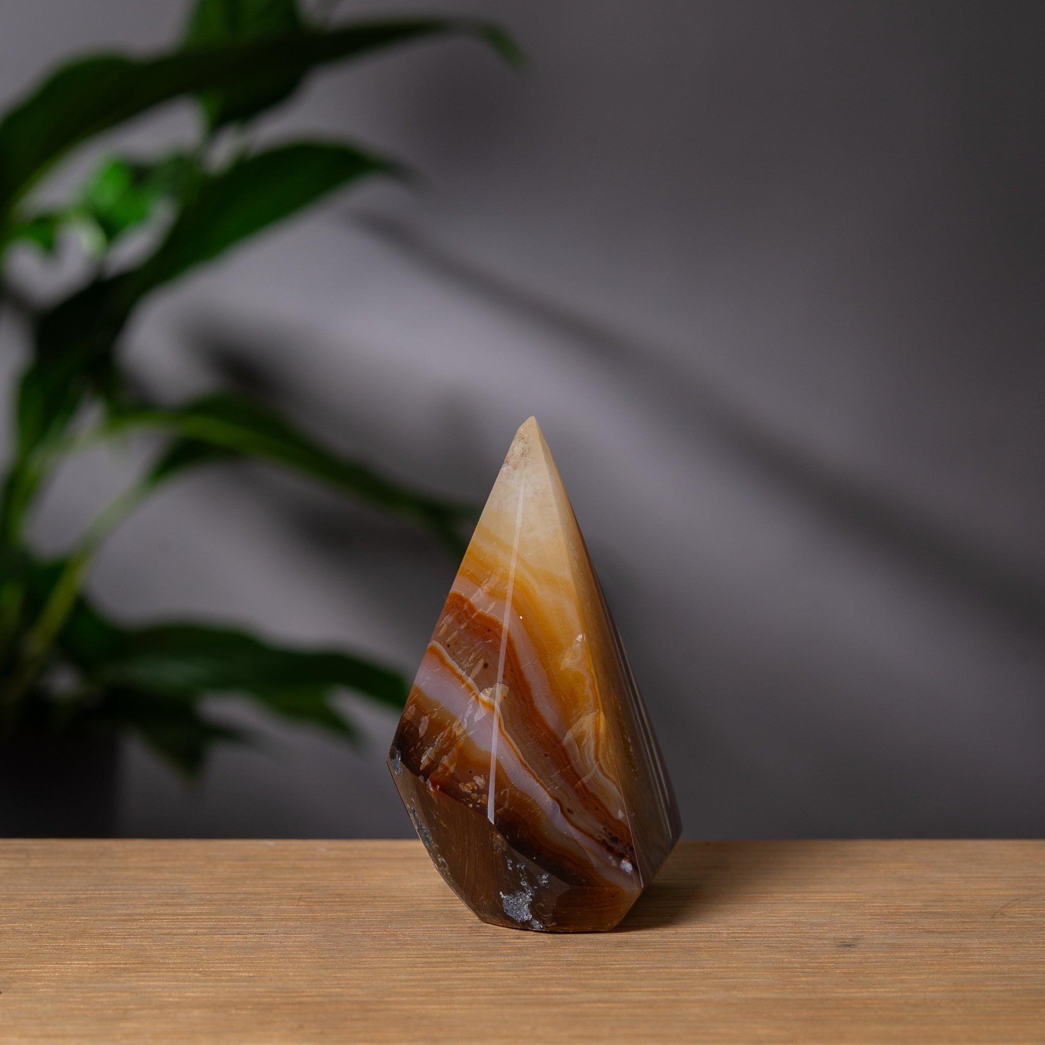 Diamond-Shaped Banded Agate Tower