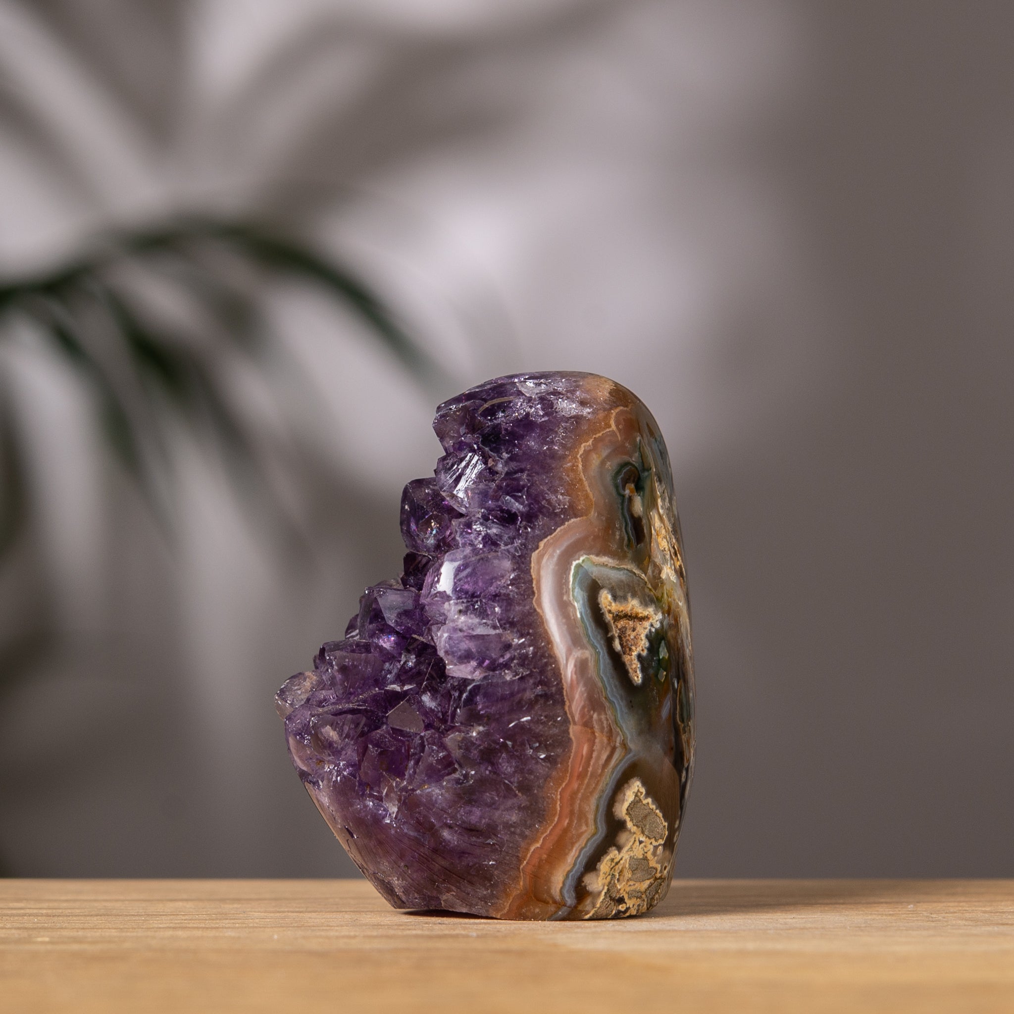 Amethyst Cluster – Purple Crystal with Jasper & Agate – Uruguay