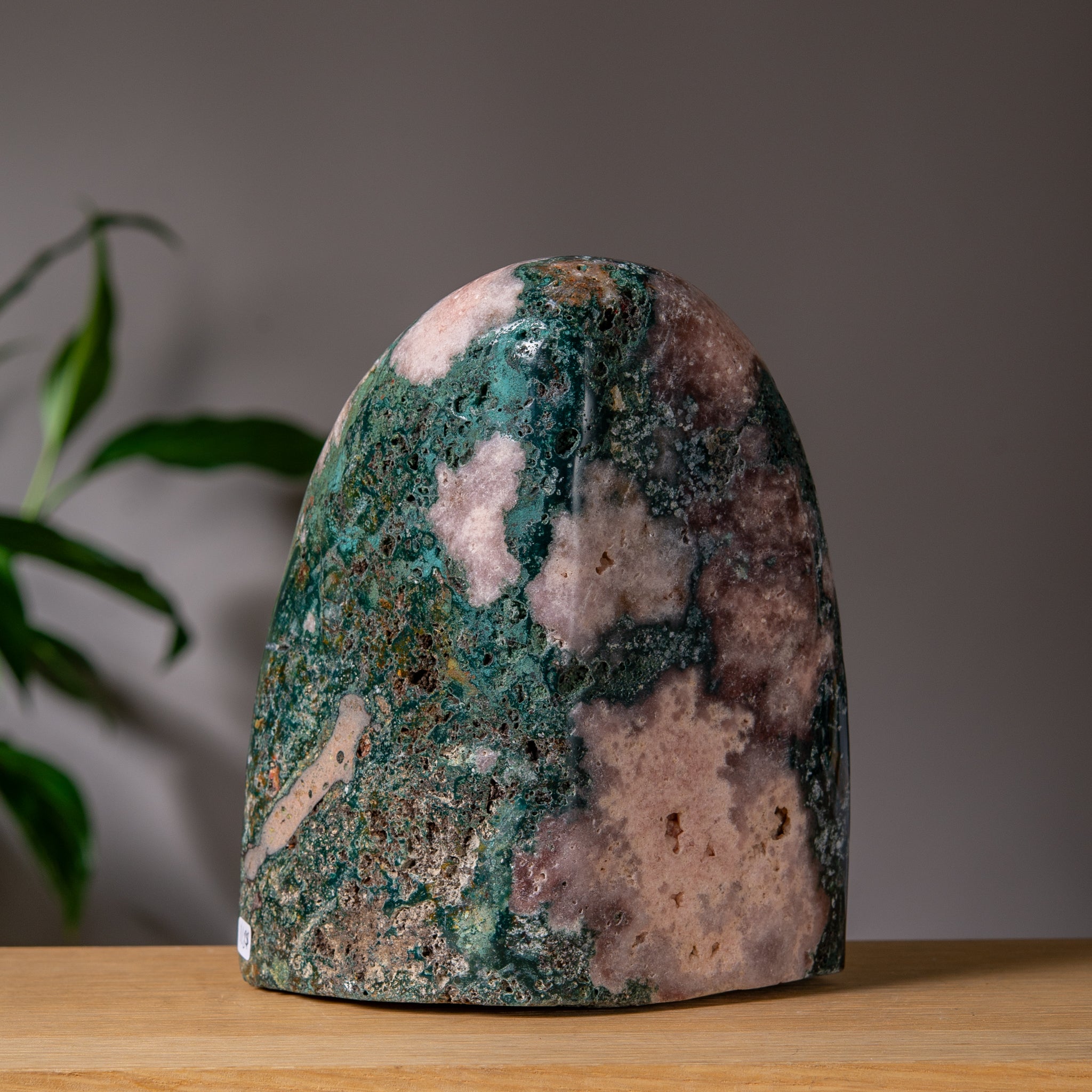 Large Apricot and Emerald-green Pink Amethyst