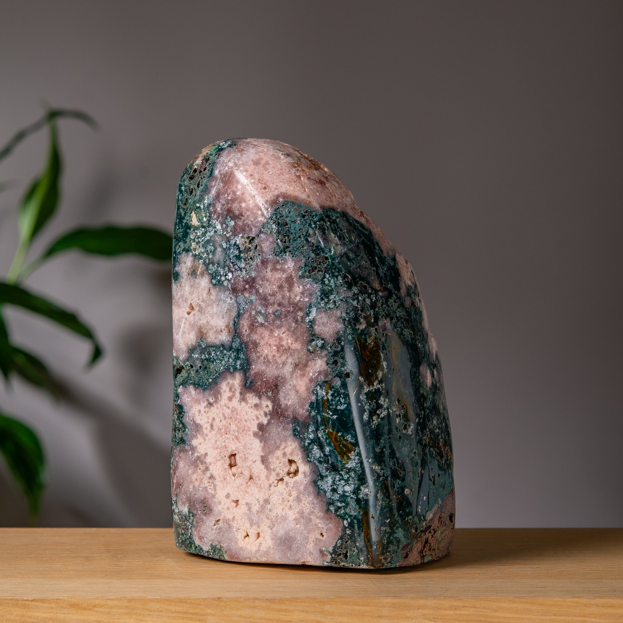 Large Apricot and Emerald-green Pink Amethyst