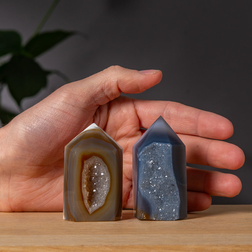Duo av Agat Druzy Torn