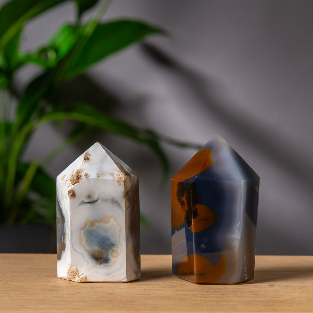 Duo av Agat Druzy Torn