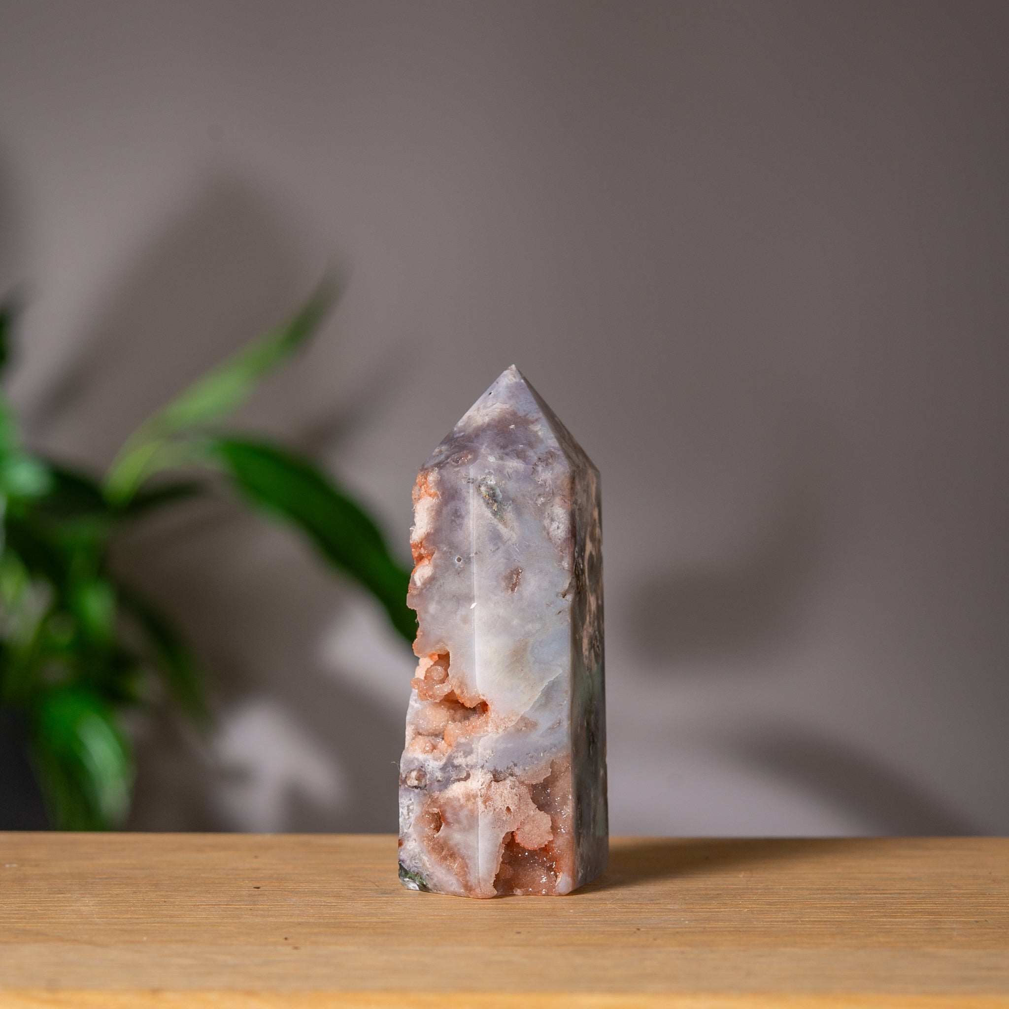 Peach and Grey Pink Amethyst Tower