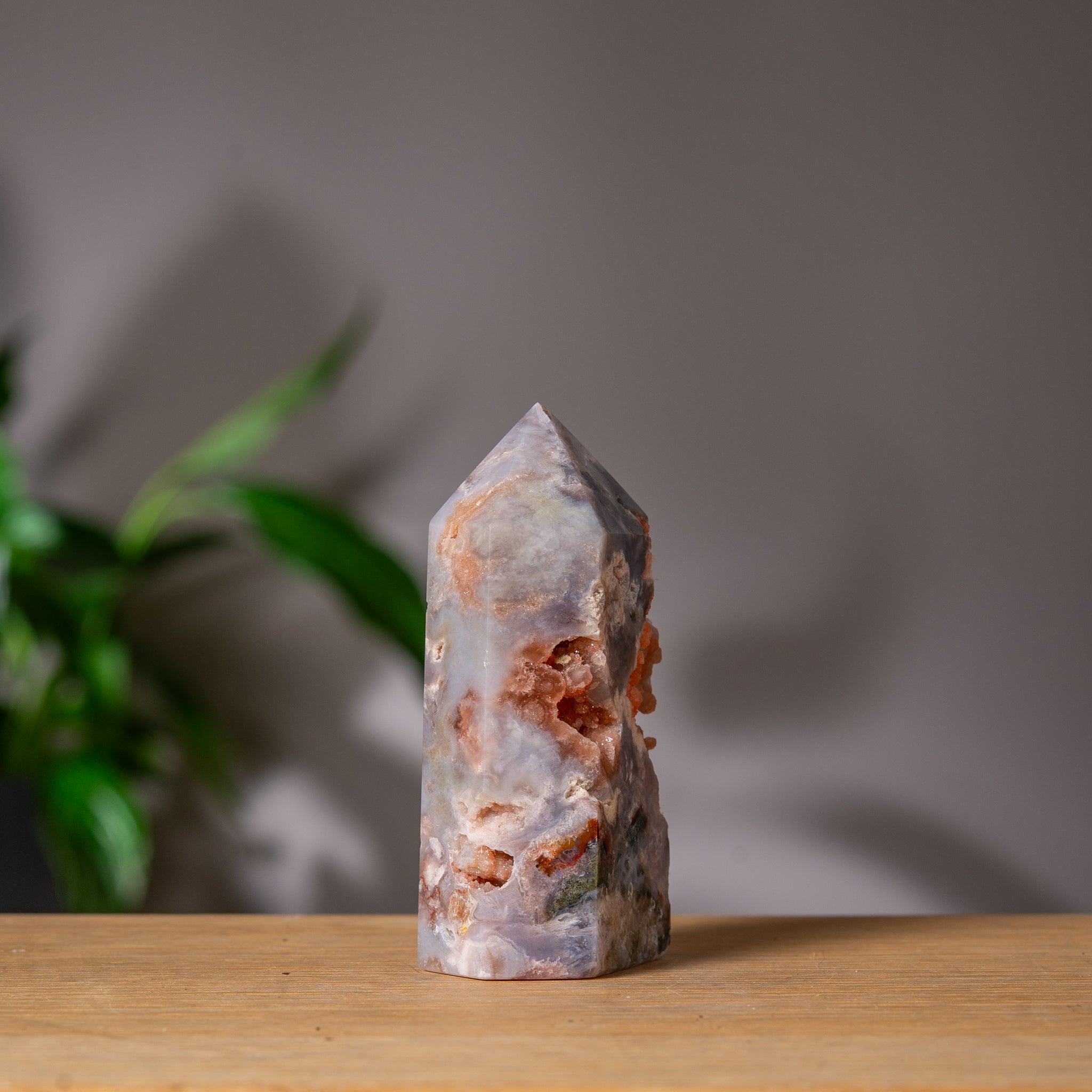 Peach and Grey Pink Amethyst Tower