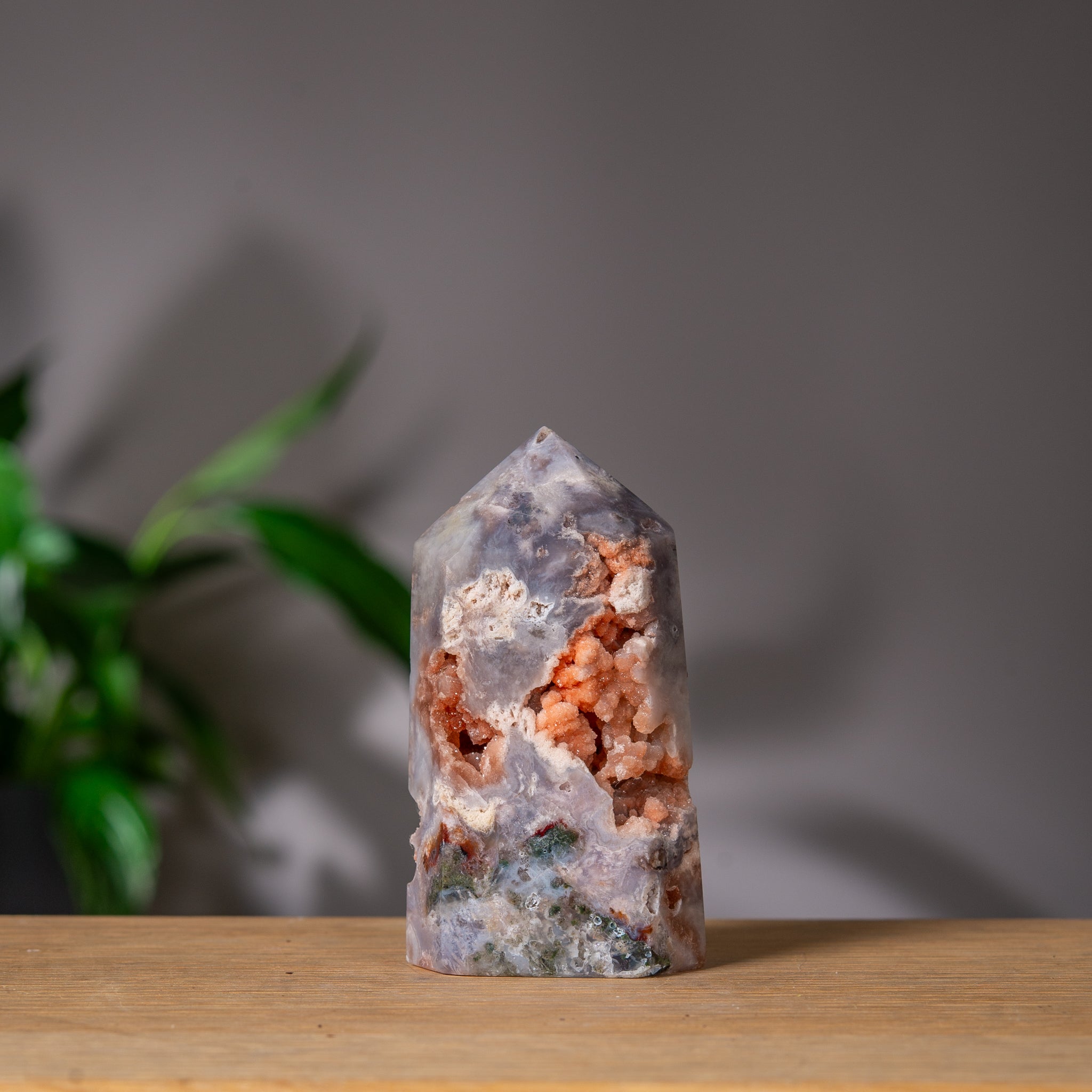 Peach and Grey Pink Amethyst Tower