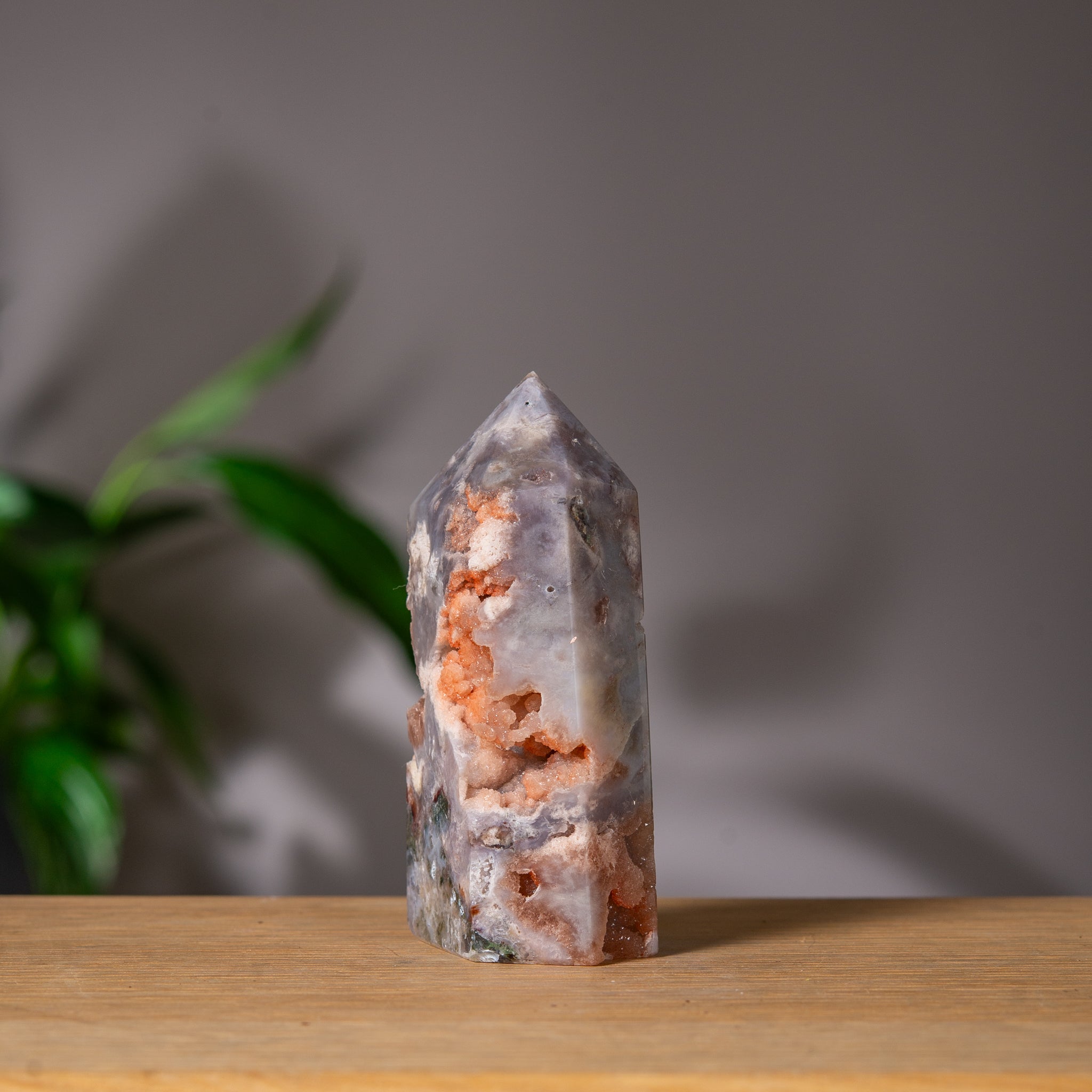 Peach and Grey Pink Amethyst Tower