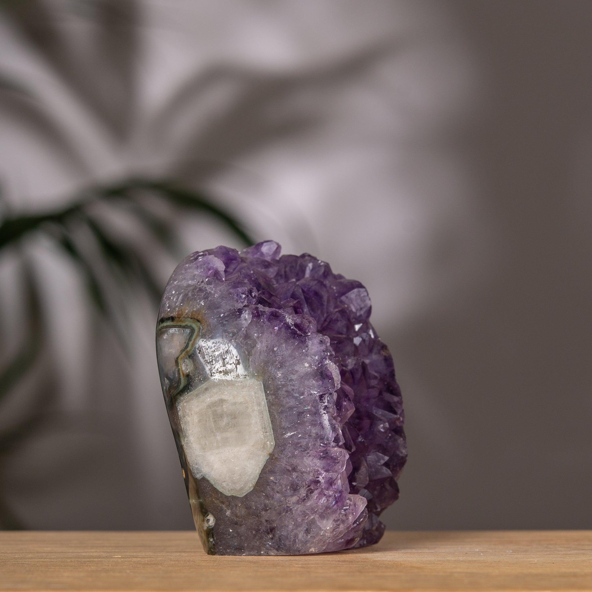 Amethyst Cluster – Purple Crystal & Natural Jasper Back – Uruguay