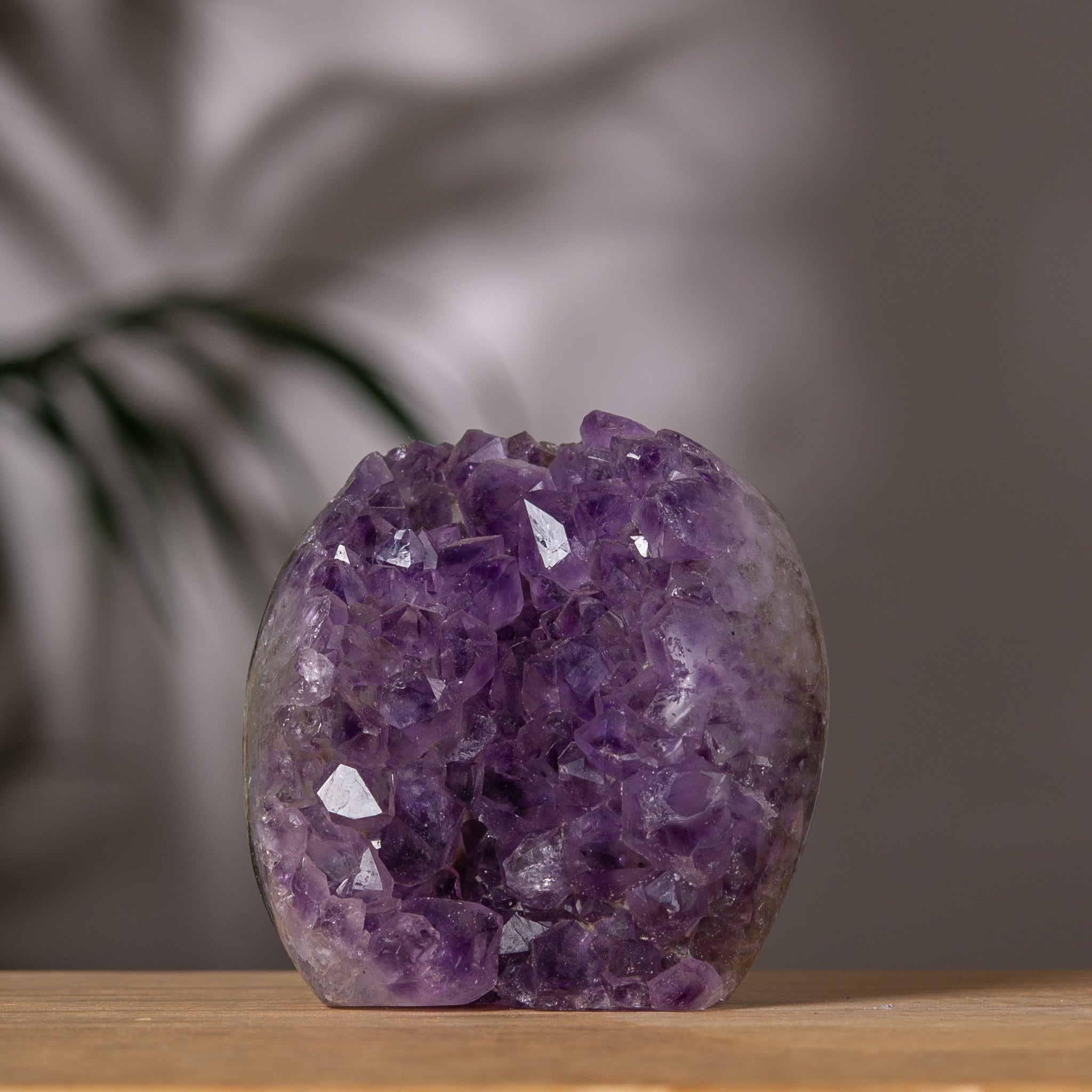Amethyst Cluster – Purple Crystal & Natural Jasper Back – Uruguay