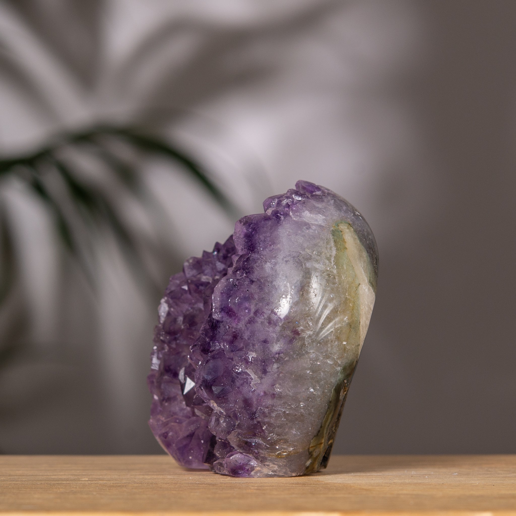 Amethyst Cluster – Purple Crystal & Natural Jasper Back – Uruguay