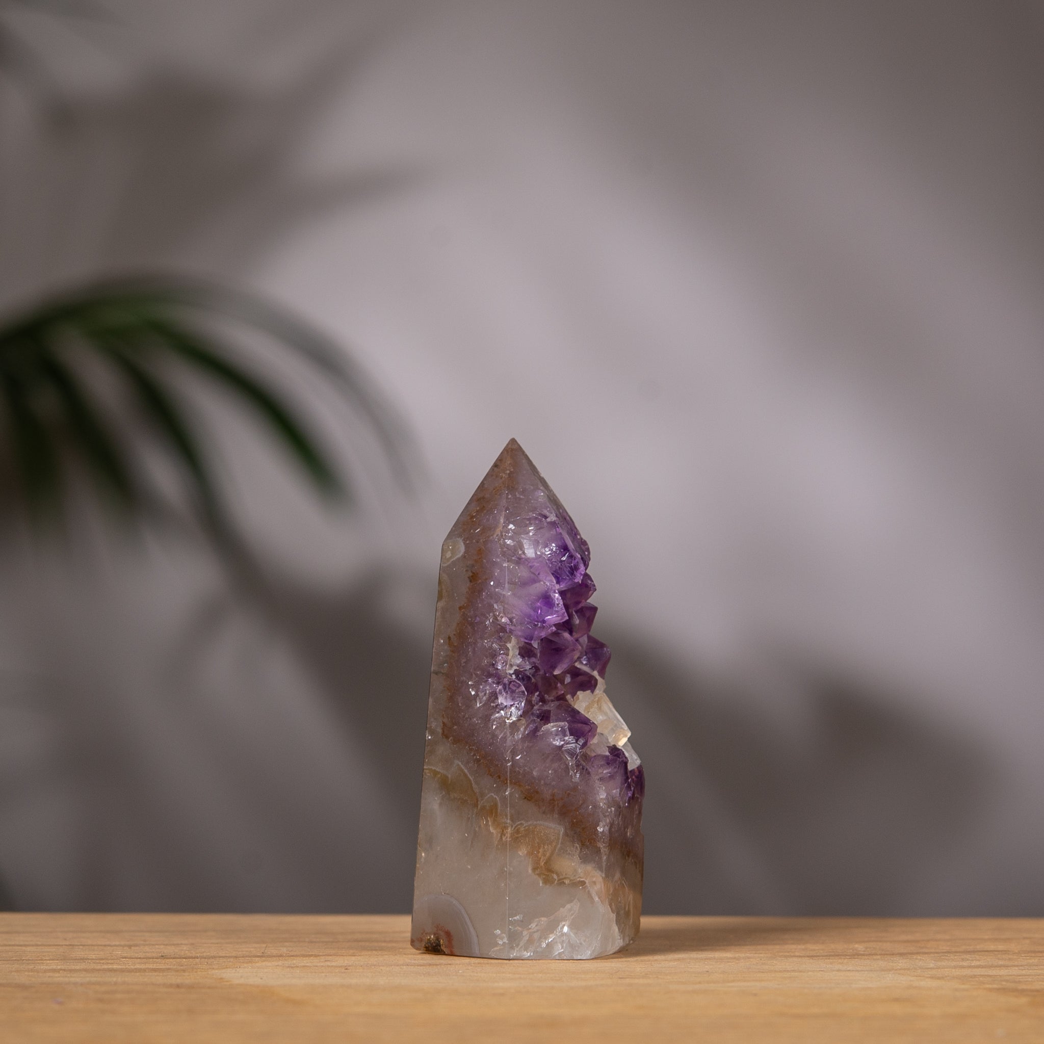 Amethyst Tower – Deep Purple with Calcite – Uruguay