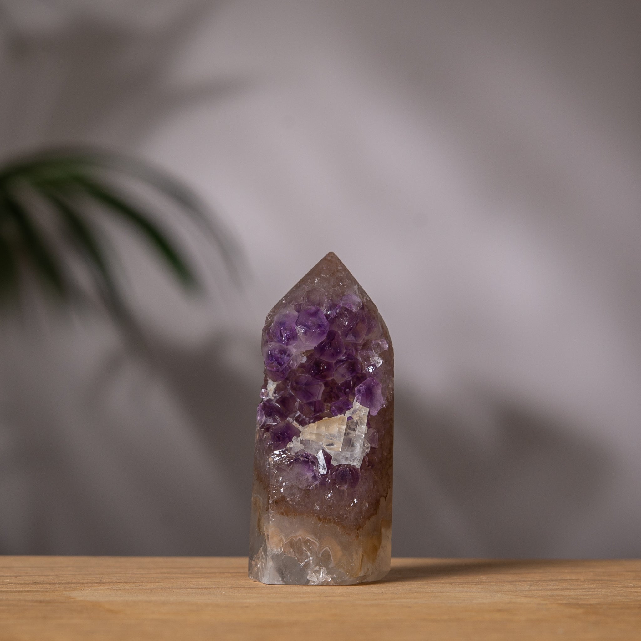Amethyst Tower – Deep Purple with Calcite – Uruguay