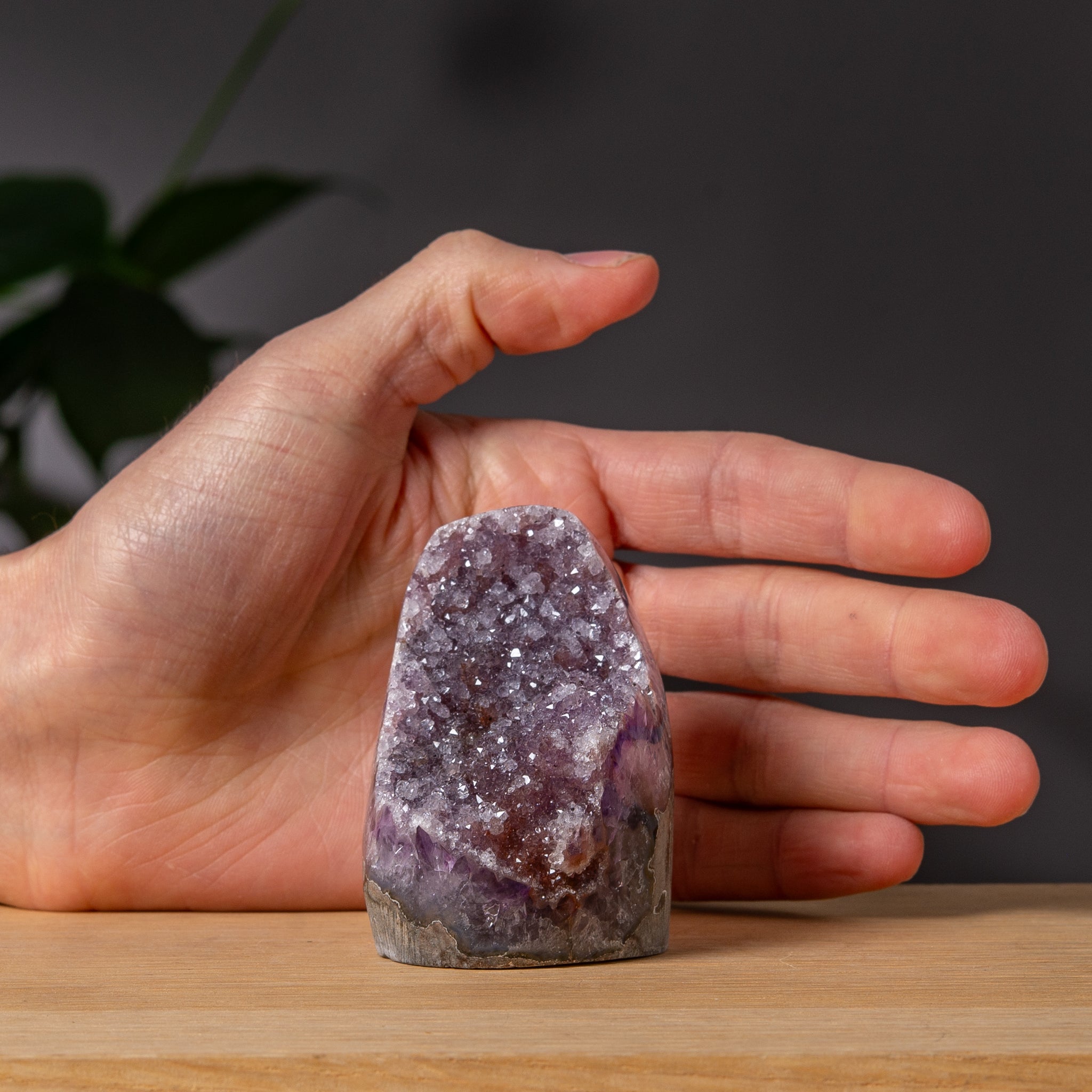 Lavender Rainbow Amethyst cut base