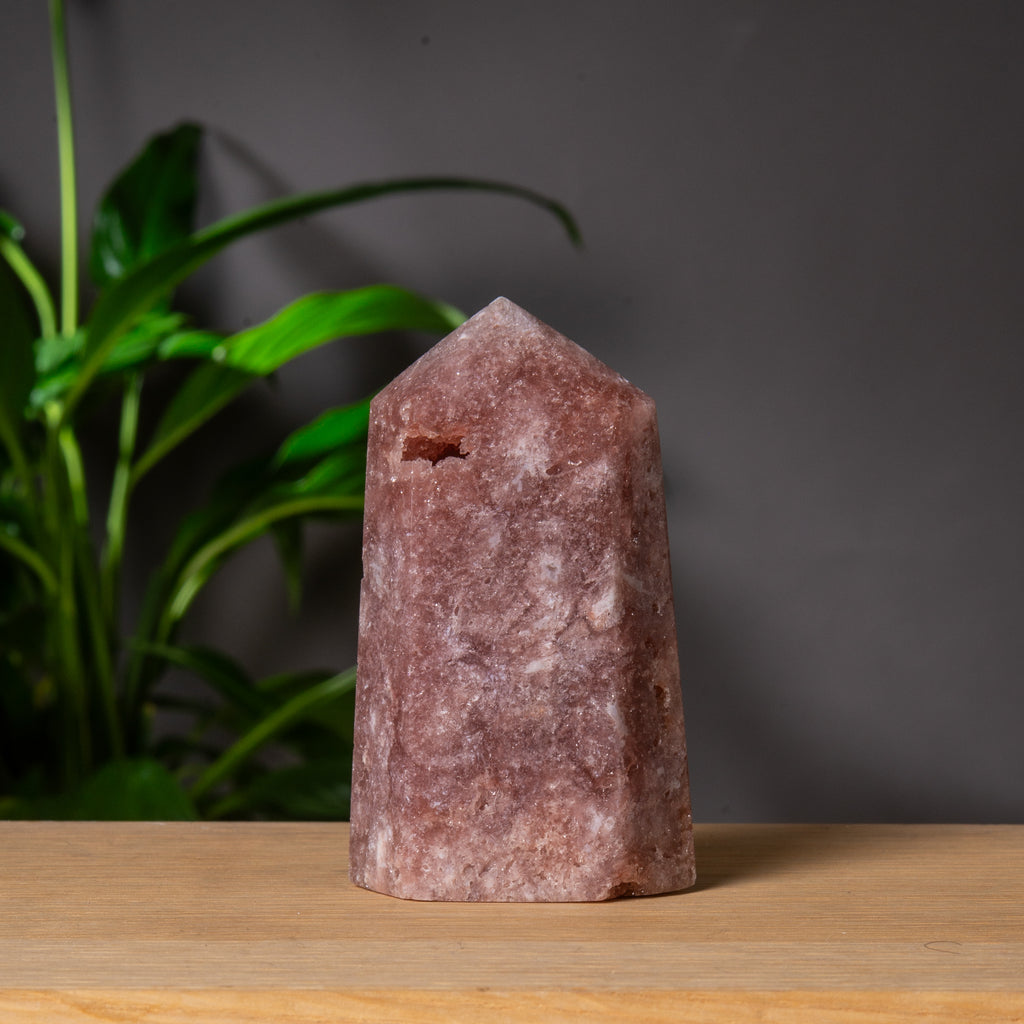 Dammigt Rosabrun Rosa Ametist Torn med Druzy
