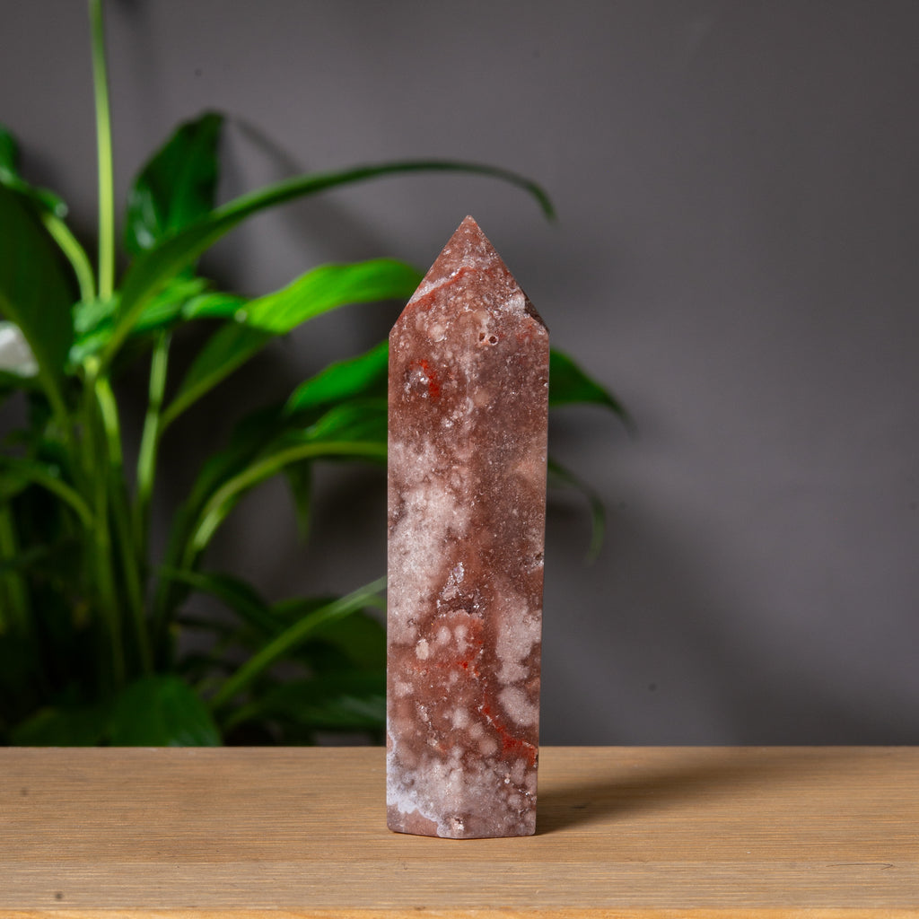 Dammig rosbrun rosa ametist mediumtornsspets