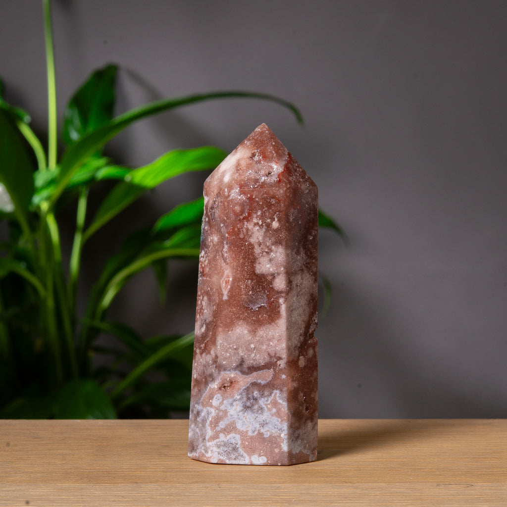 Dammig rosbrun rosa ametist mediumtornsspets
