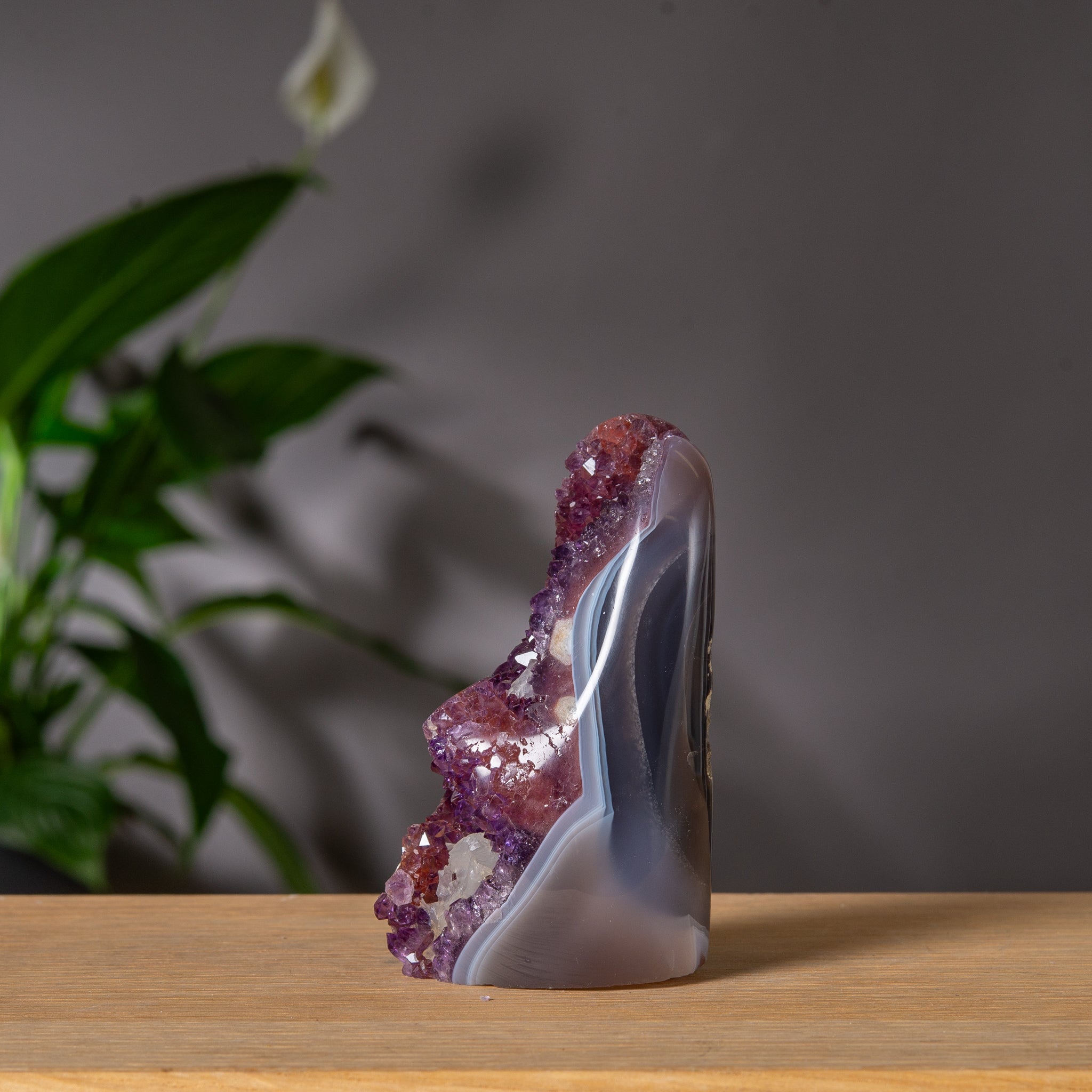 Amethyst Freeform with Grey Agate Banding