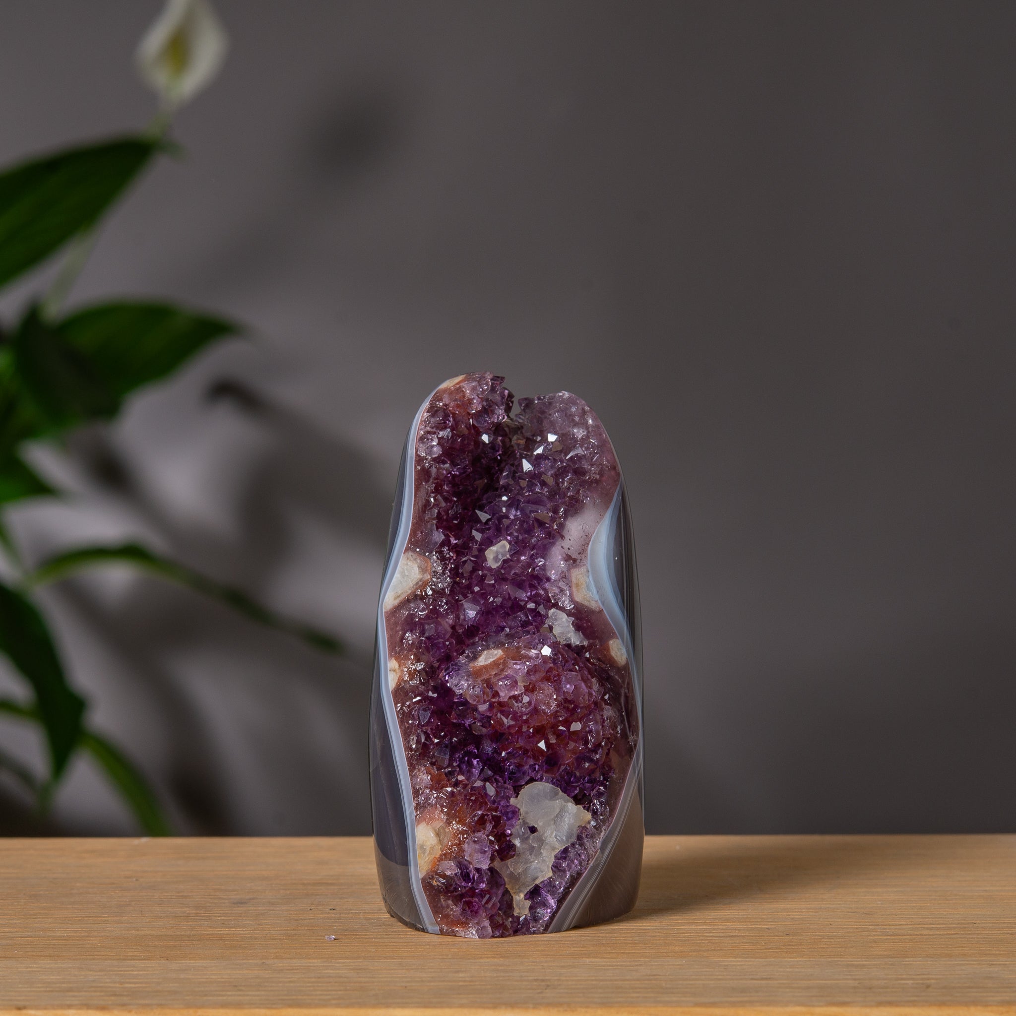 Amethyst Freeform with Grey Agate Banding