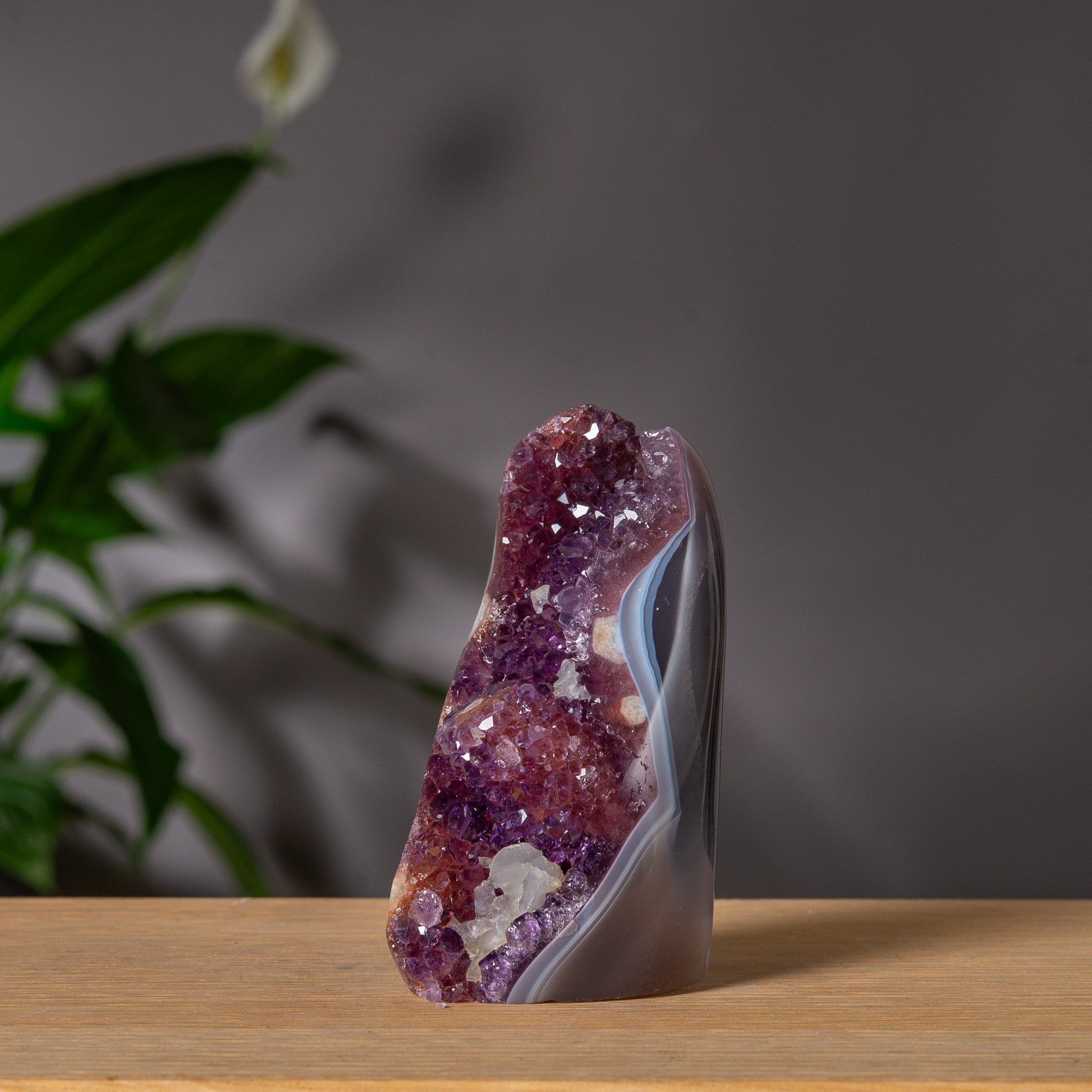 Amethyst Freeform with Grey Agate Banding