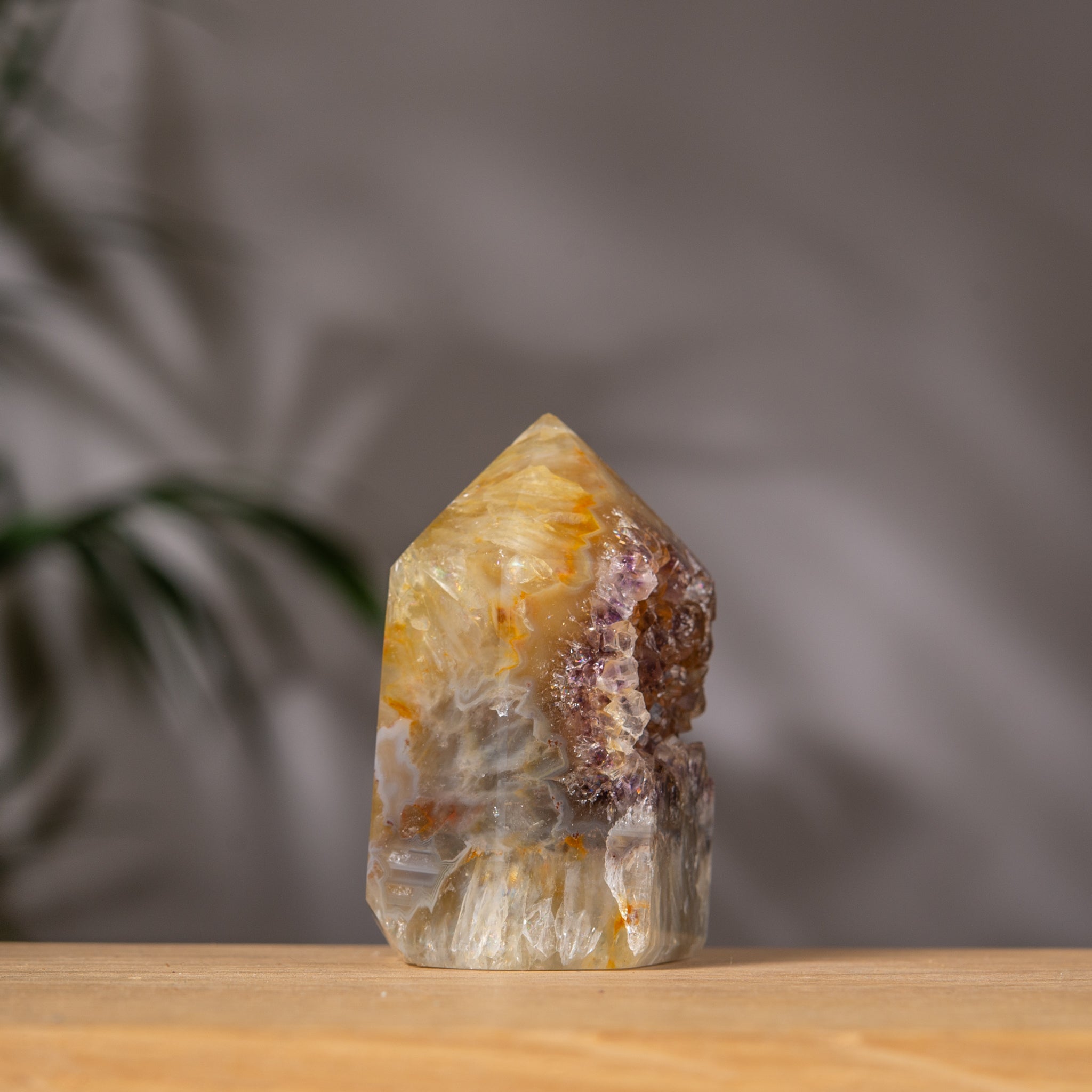 Golden Yellow Agate Quartz Tower
