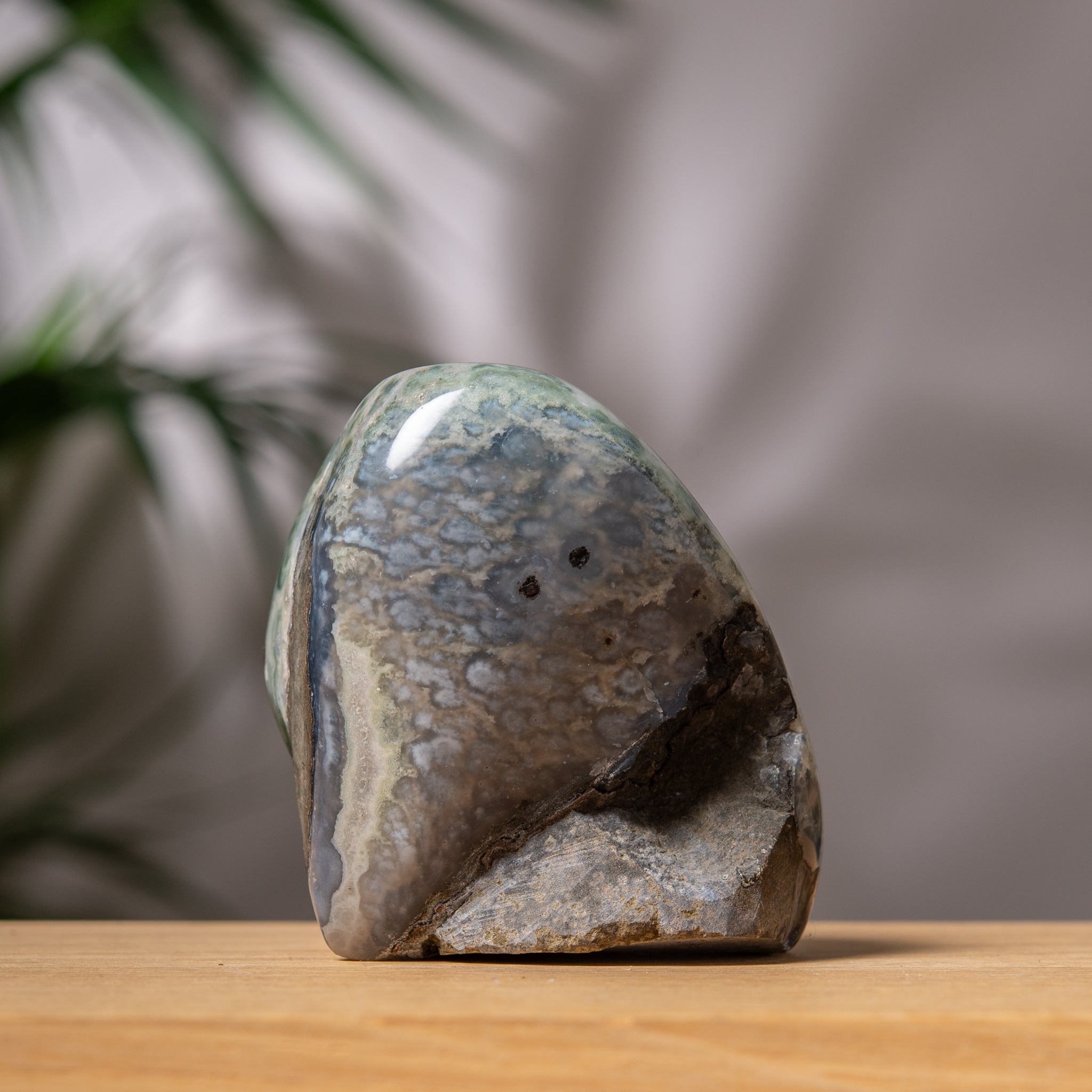 Amethyst Druzy Cutbase in purple and soft green Jasper