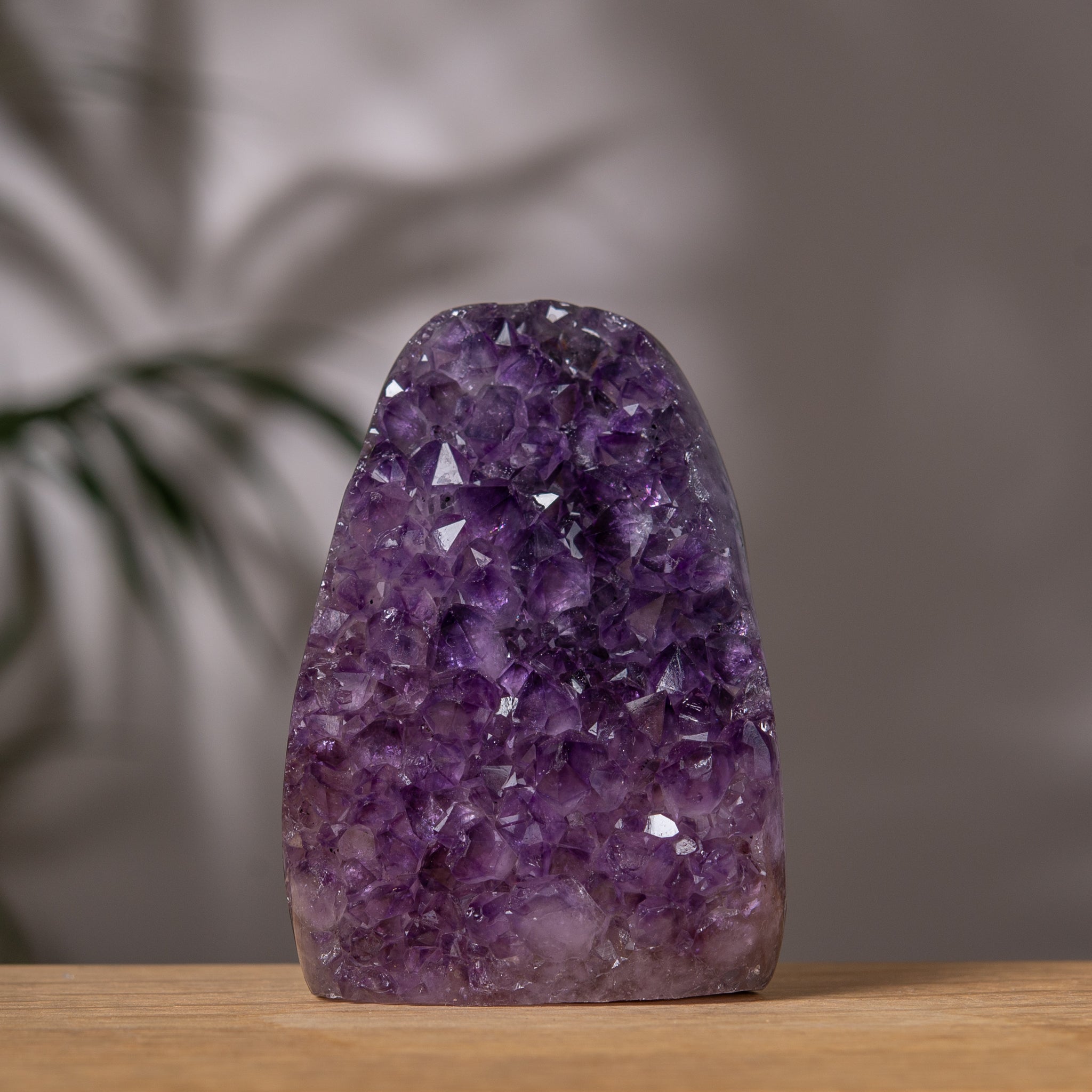 Amethyst Cluster – Deep Purple Crystal & Natural Jasper Back – Uruguay