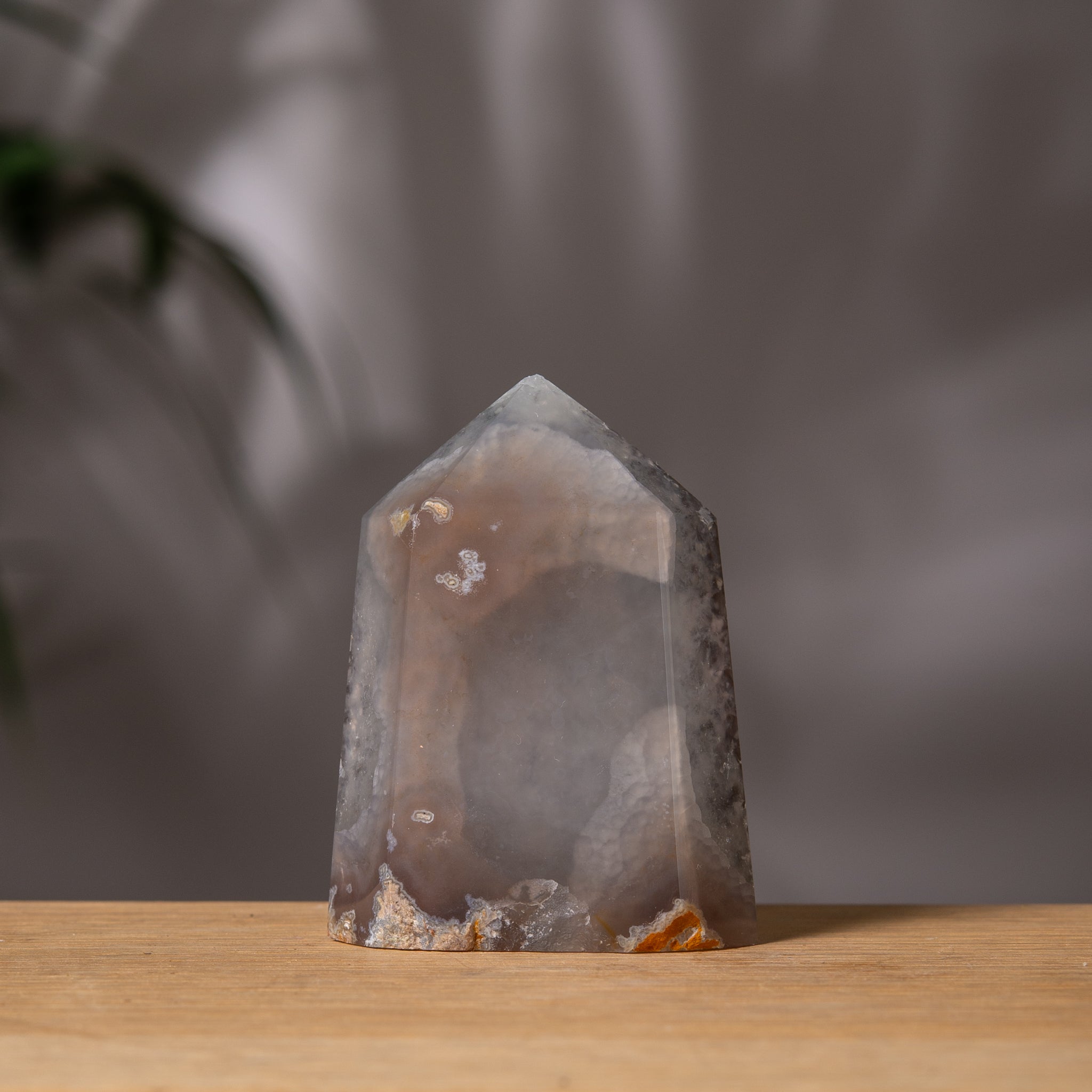 Grey Agate with quartz matrix Tower