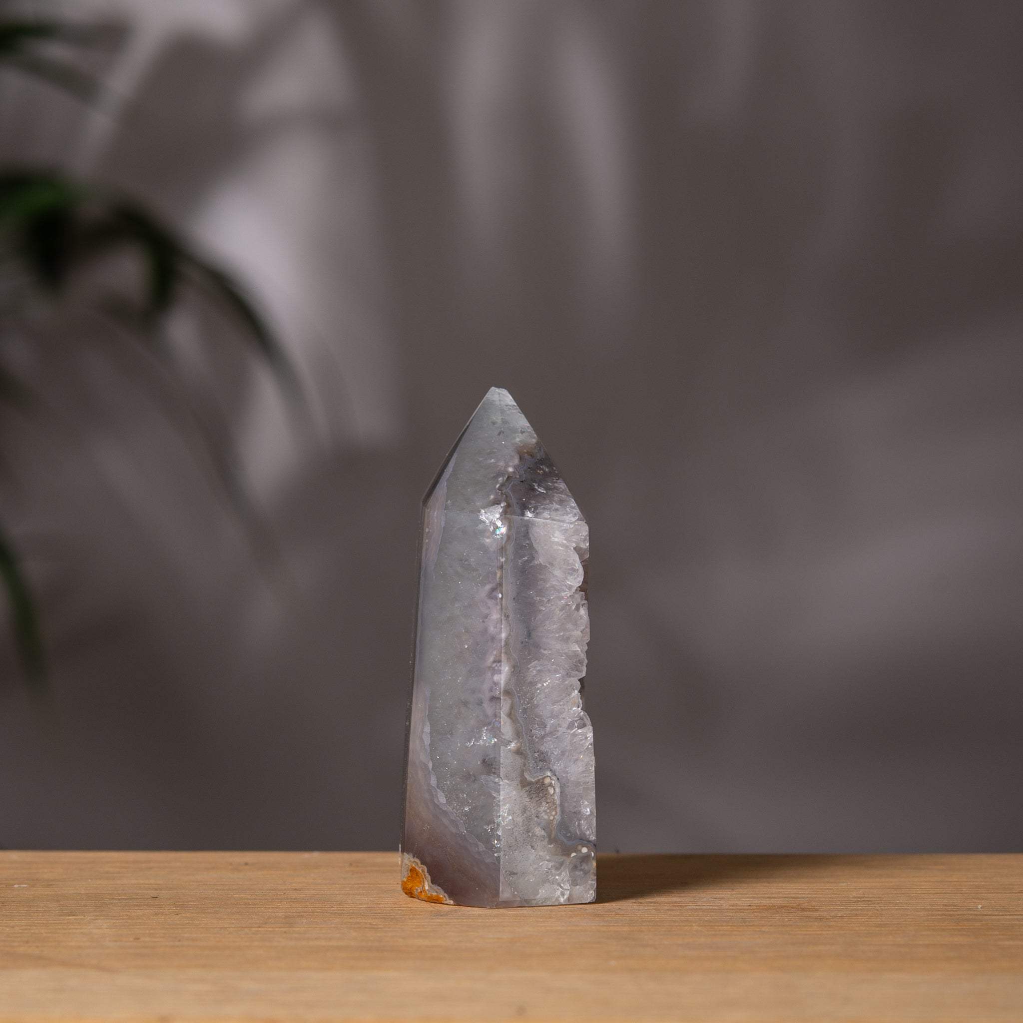 Grey Agate with quartz matrix Tower