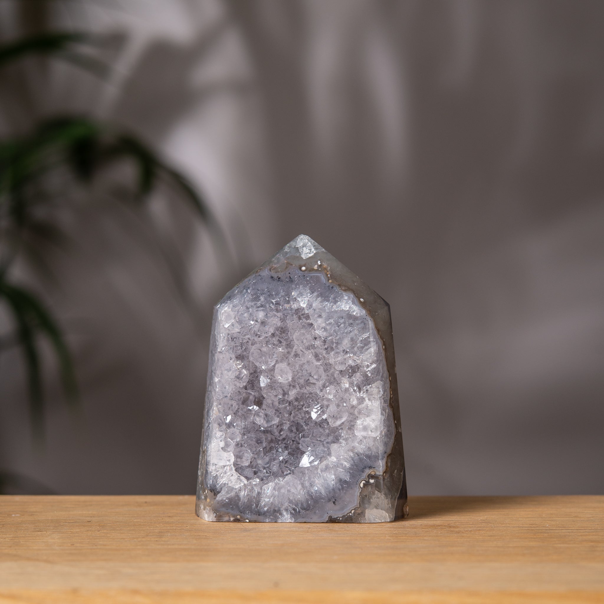 Grey Agate with quartz matrix Tower