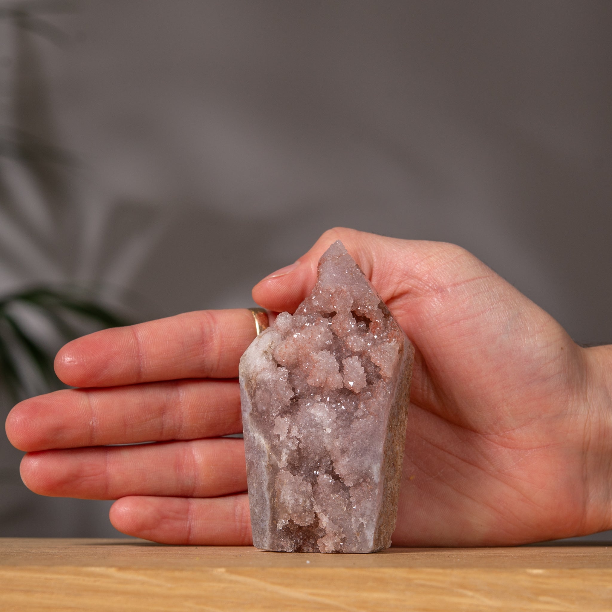 Pink Amethyst Druzy Tower in Soft Tones