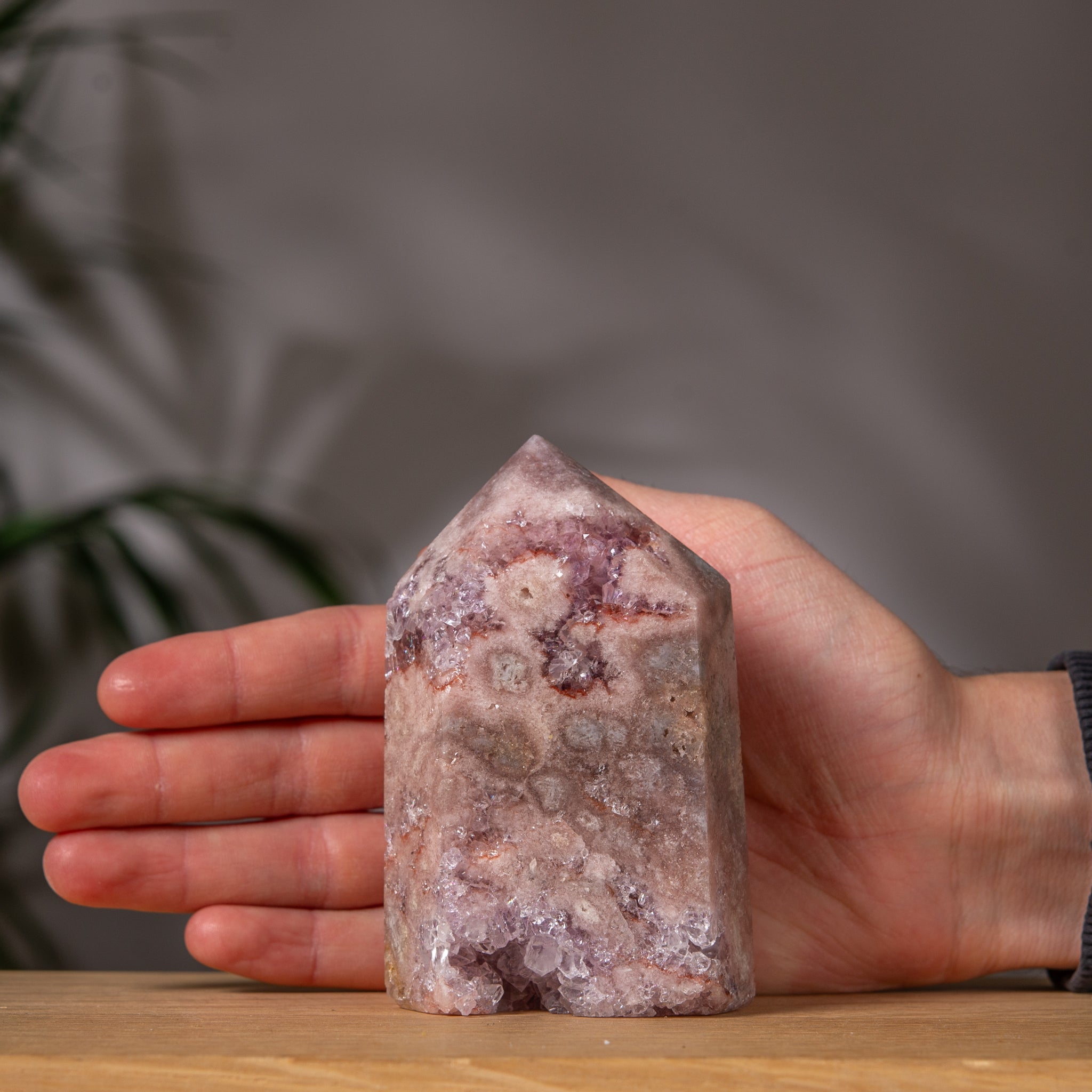 Polished Pink Amethyst Tower in Soft Pink