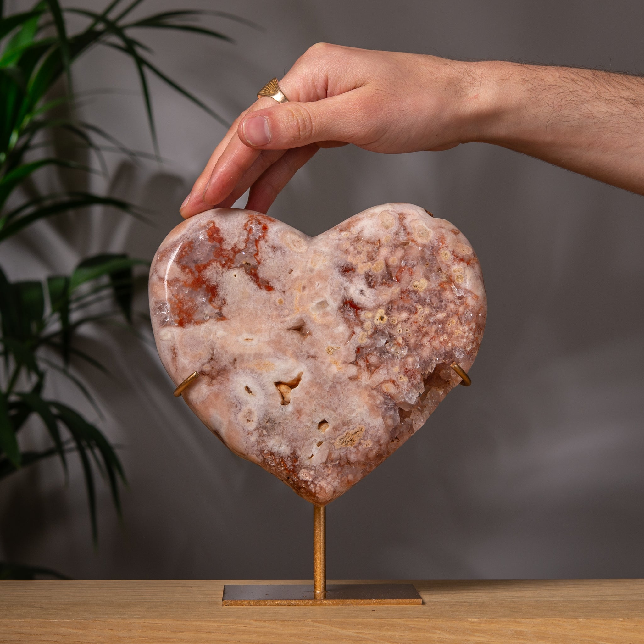 Pink Amethyst hearth in Red & peack color