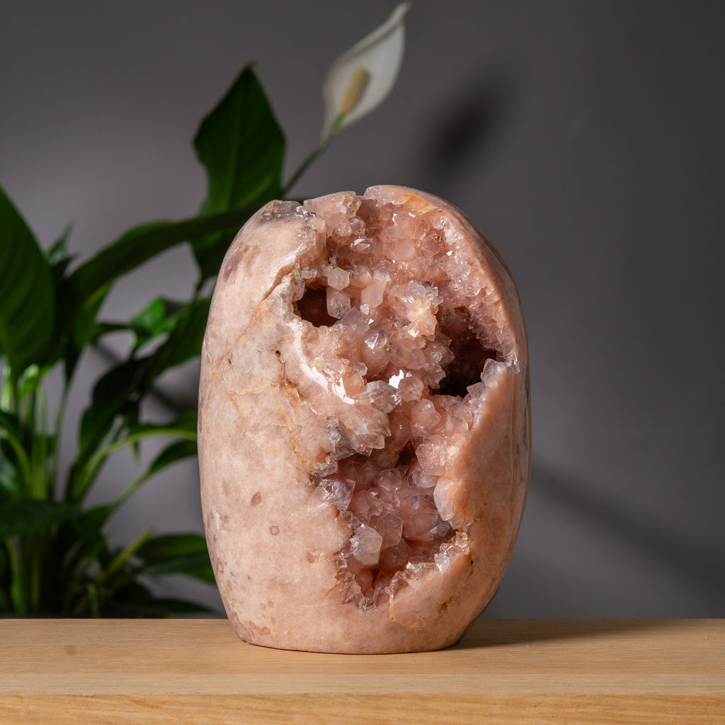 Rosa ametist oregelbunden form i persikofärg