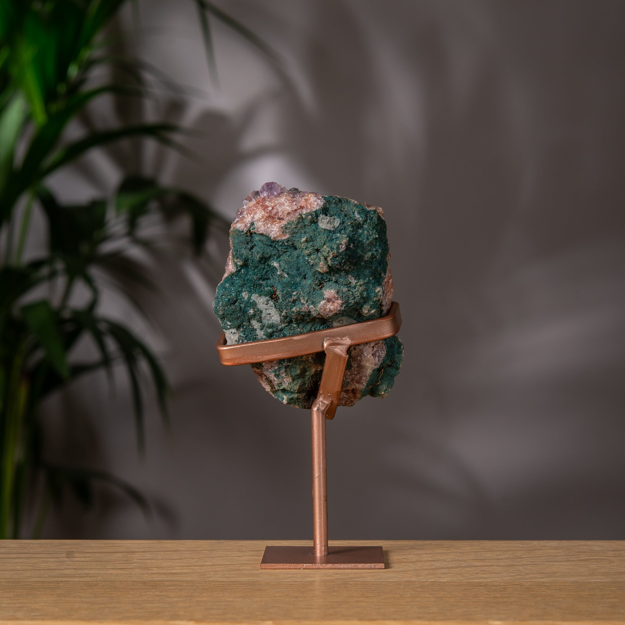 Pink Amethyst Slab on Rose Gold Stand