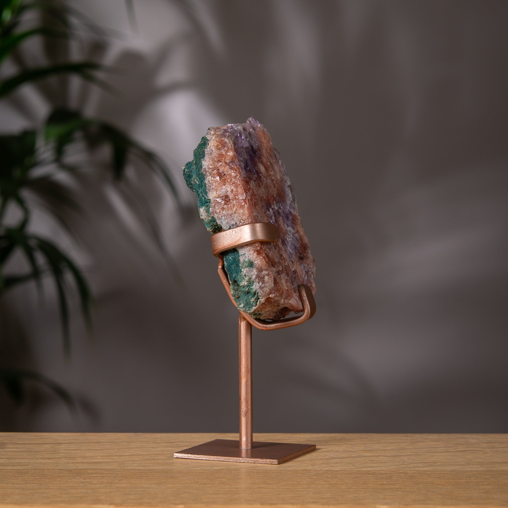 Pink Amethyst Slab on Rose Gold Stand