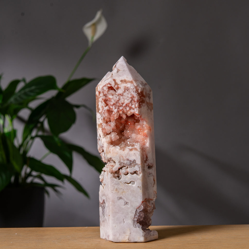 Ljusrosa Ametist-druzy-torn