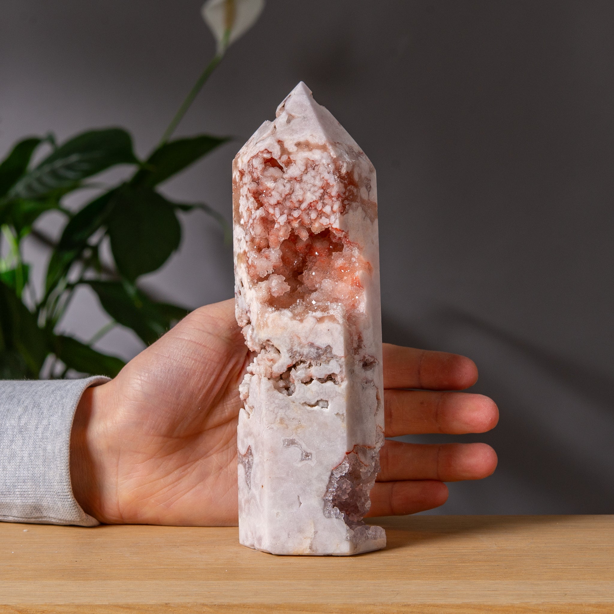 Ljusrosa Ametist-druzy-torn