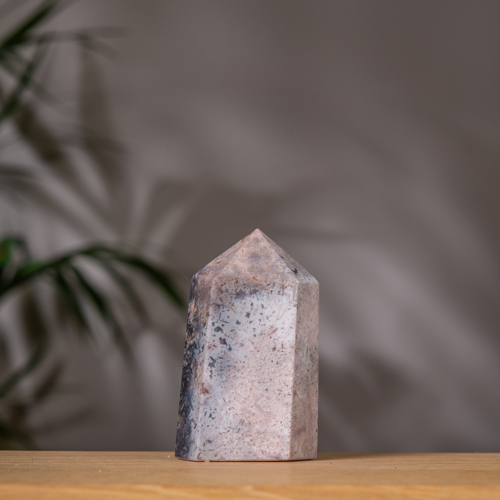 Pale Grey Agate Druzy Tower