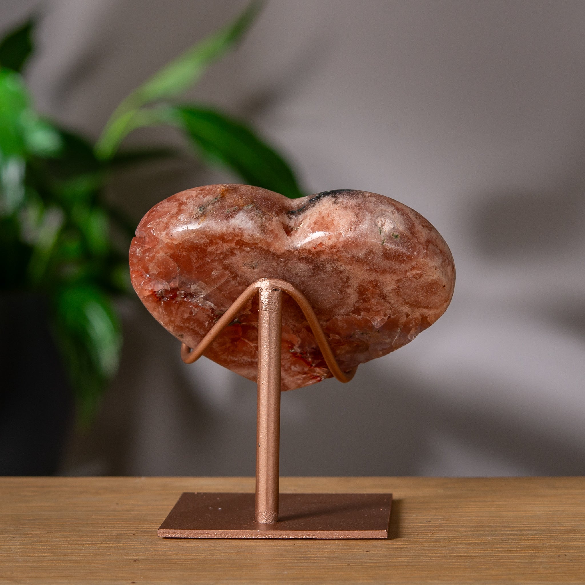 Rose Pink Amethyst Heart on Stand