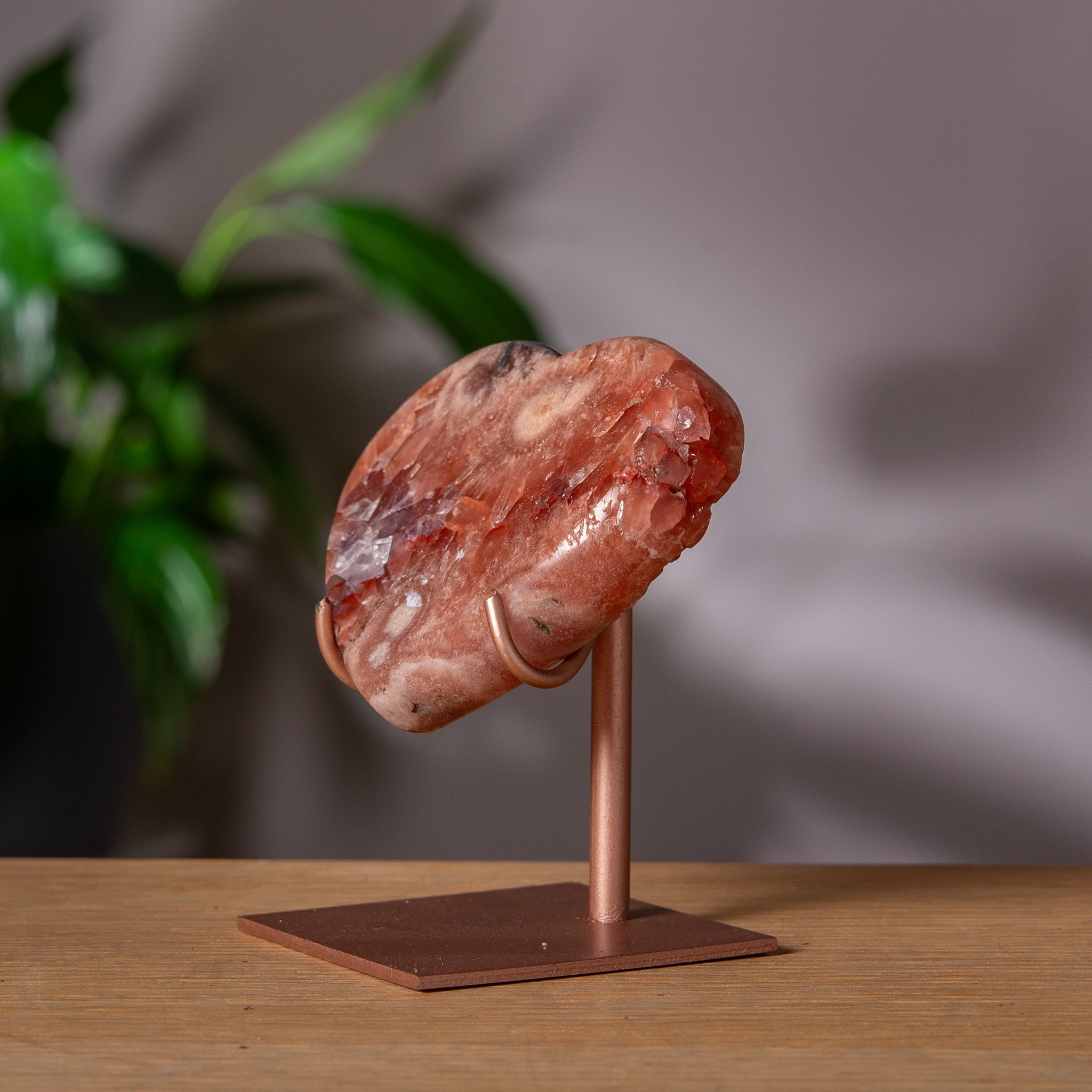 Rose Pink Amethyst Heart on Stand