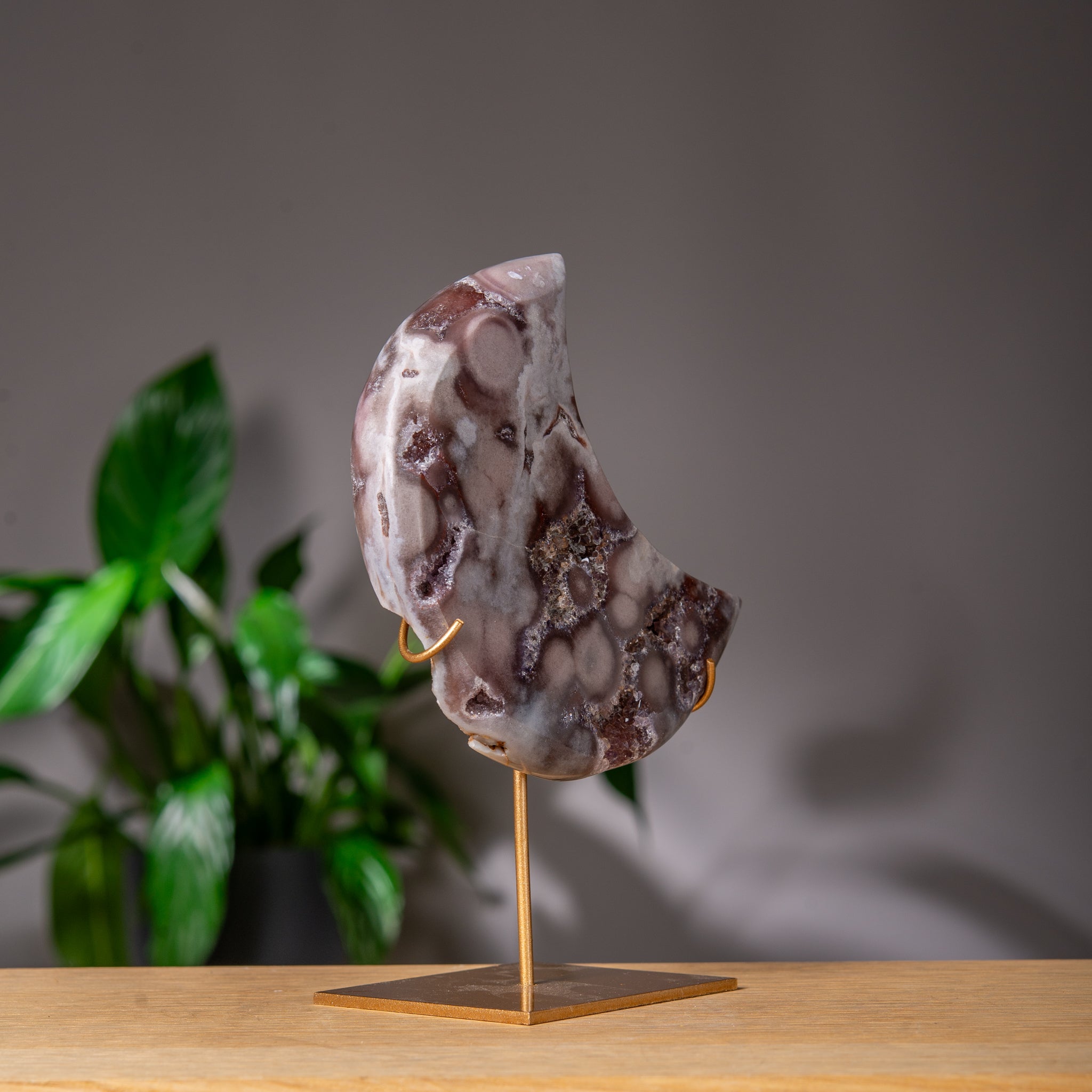 Premium Patterned Pink Amethyst Moon
