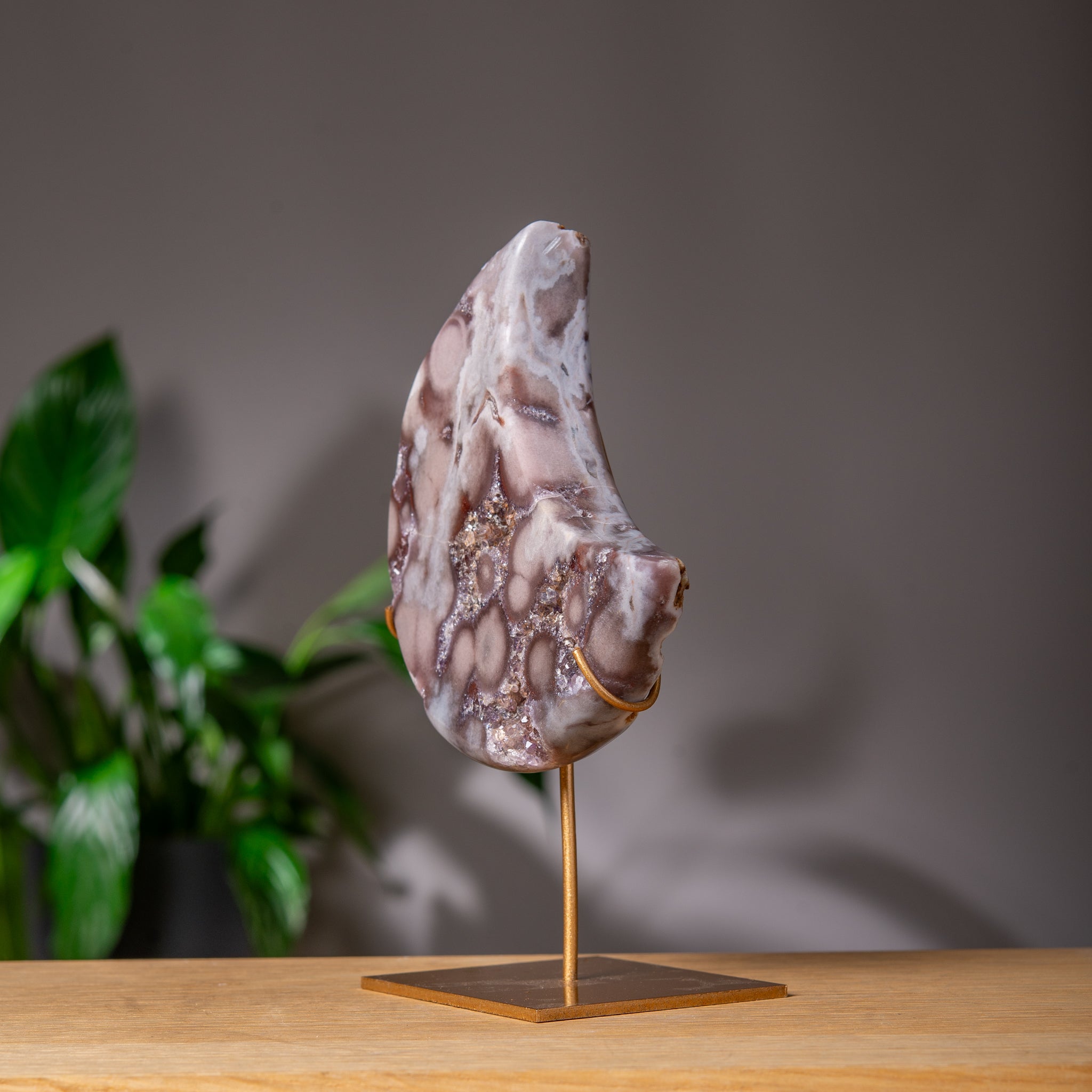 Premium Patterned Pink Amethyst Moon