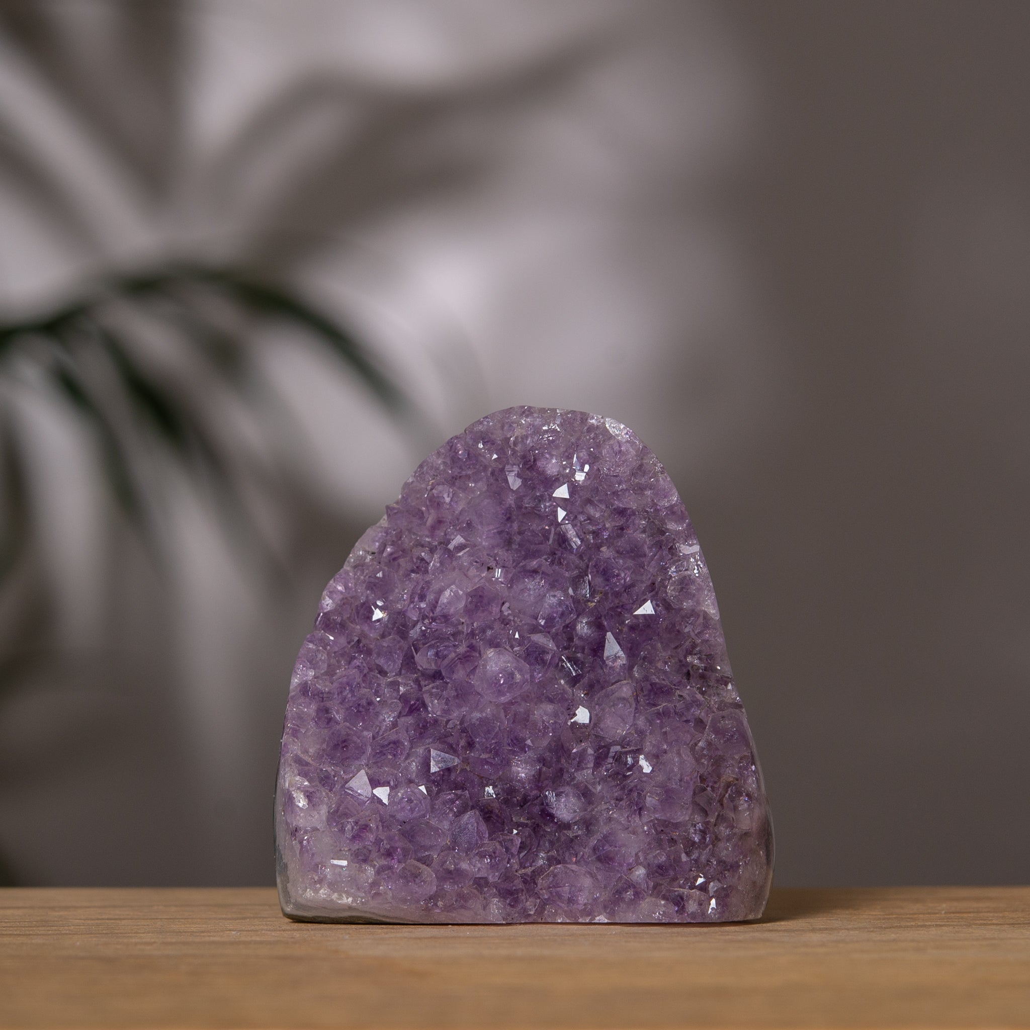 Amethyst Cluster – Soft Purple Crystal & Green Agate Back – Uruguay