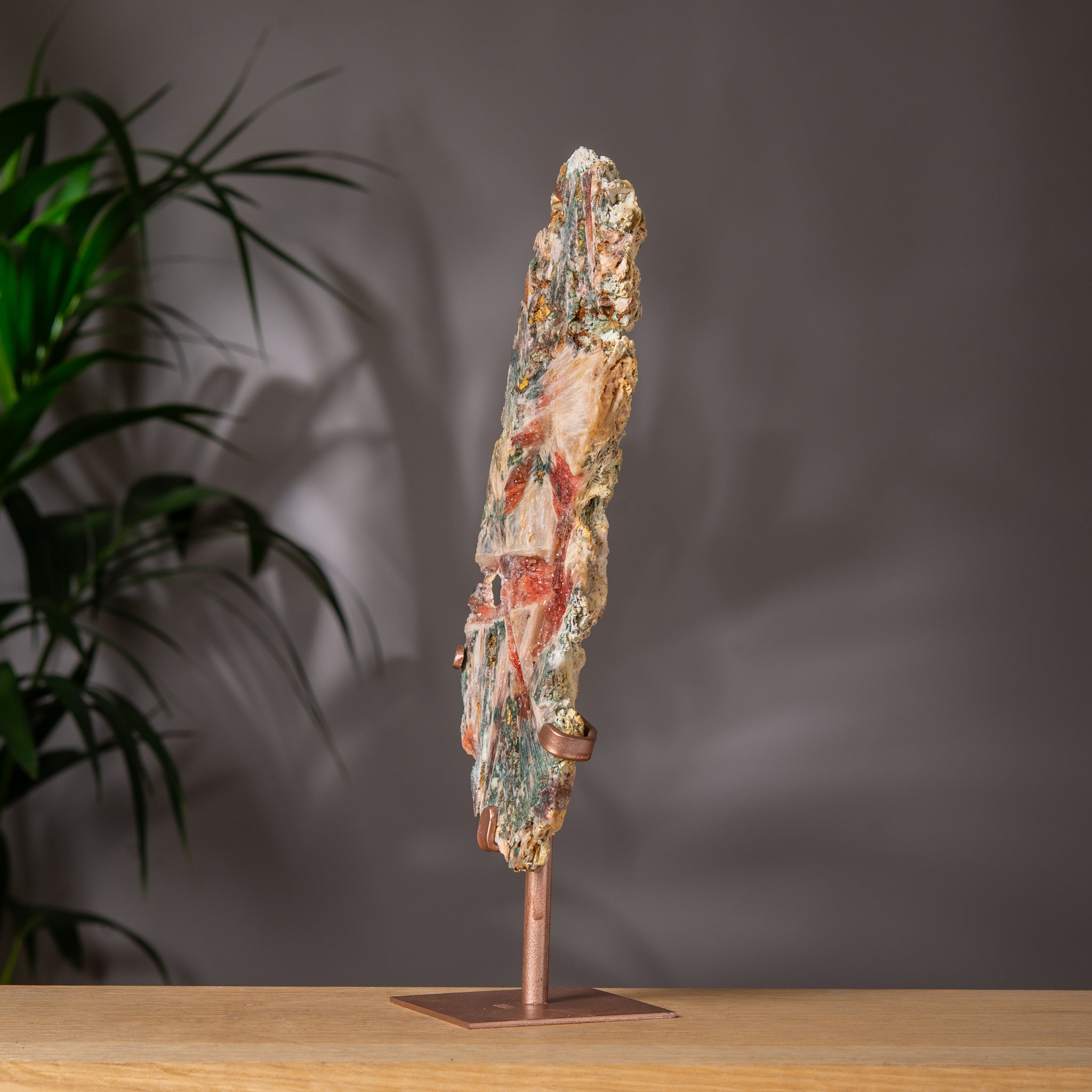Red Pink Amethyst slab with Green Jasper
